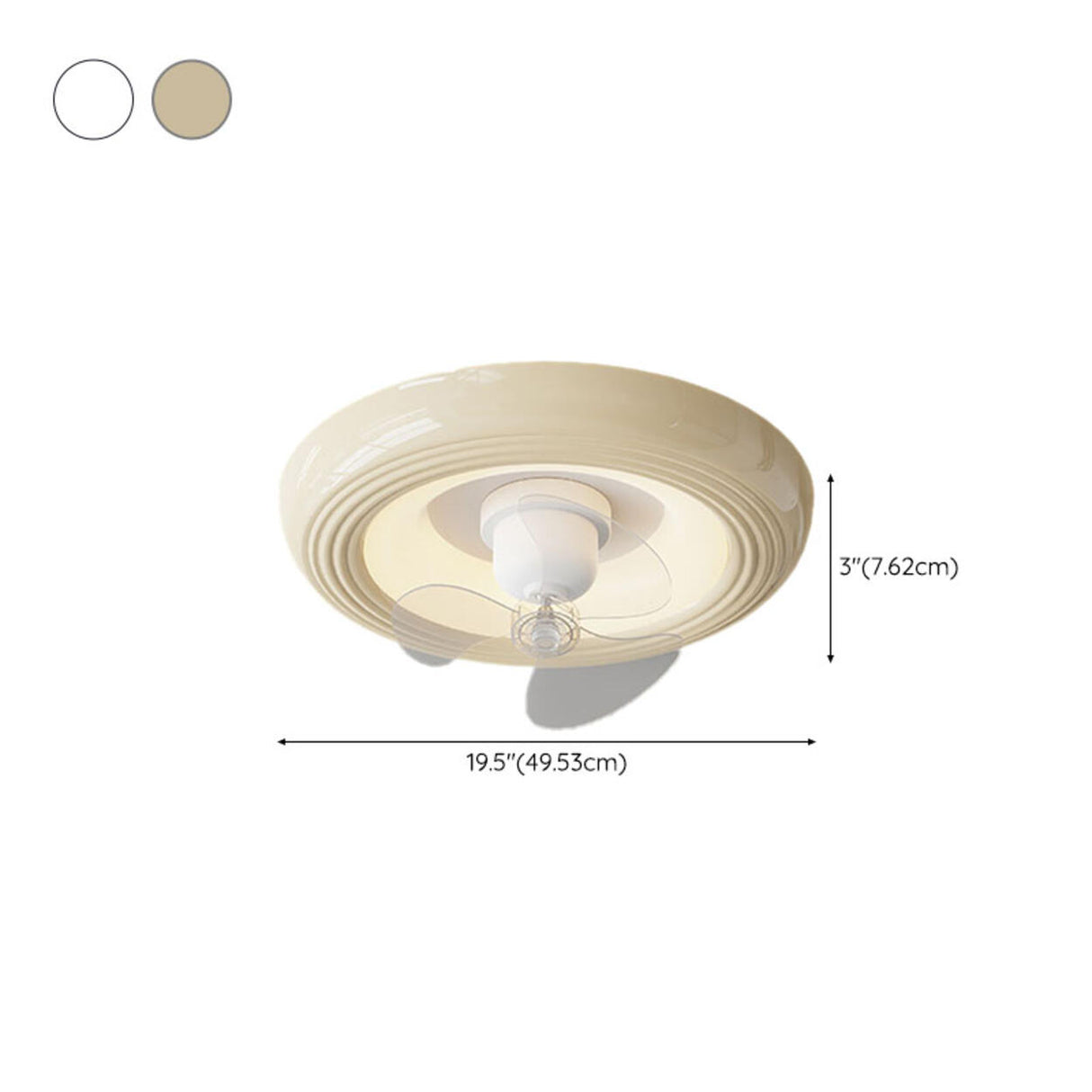 Round Living Room Stepless Dimming Ceiling Fan Light Image - 19