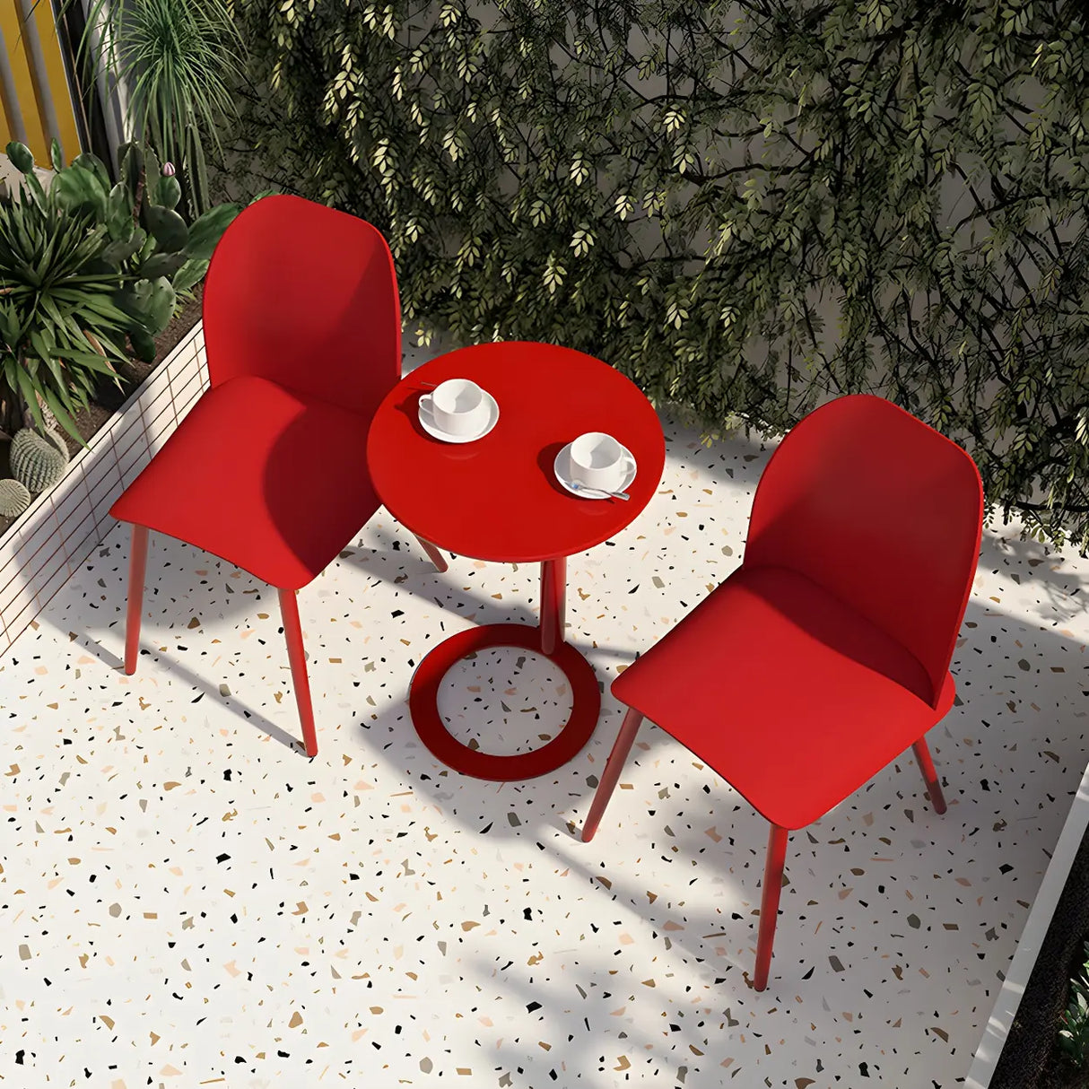 Round Metal White Pedestal Accent C-Shaped Side Table Image - 5