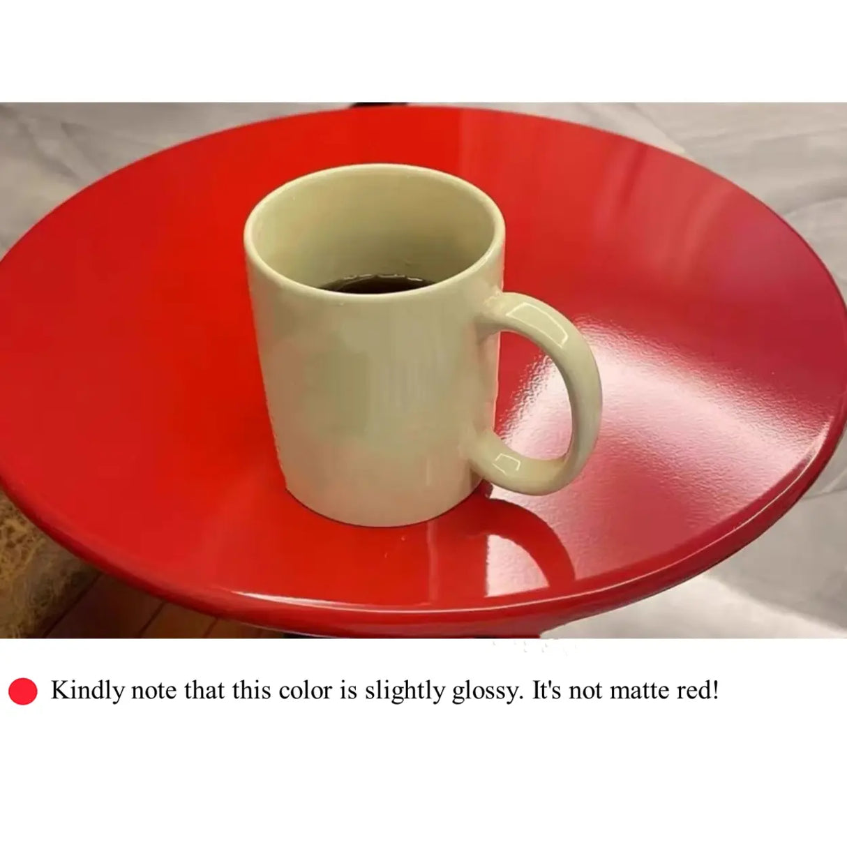 Round Metal White Pedestal Accent C-Shaped Side Table Image - 7