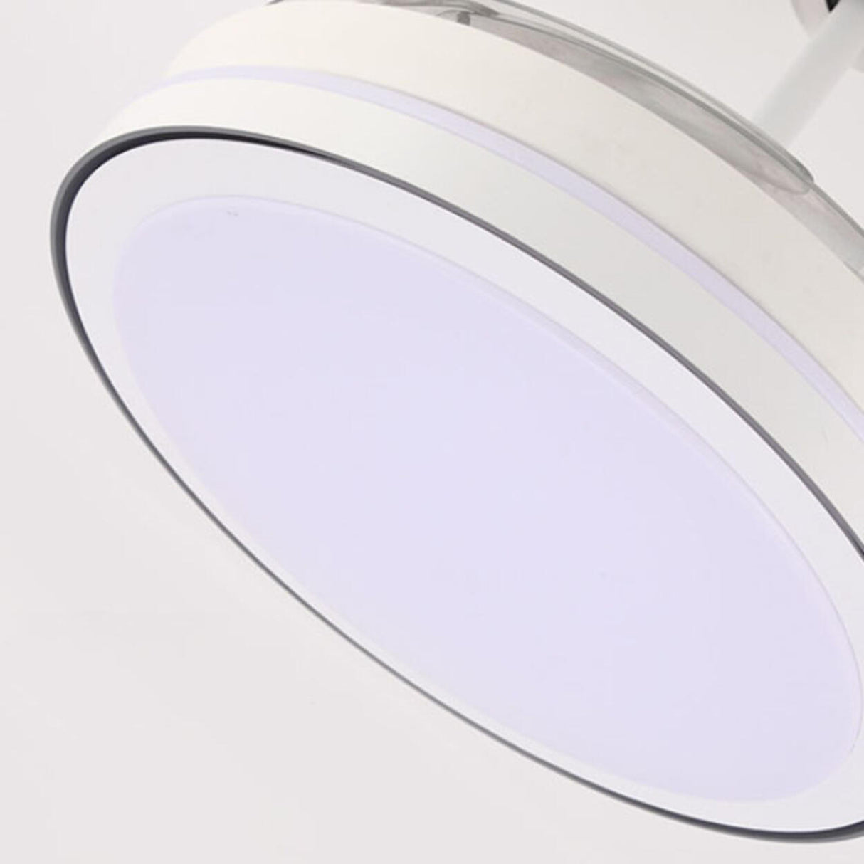 Round Modern 4 Clear Blade LED Ceiling Fan with Light Image - 19