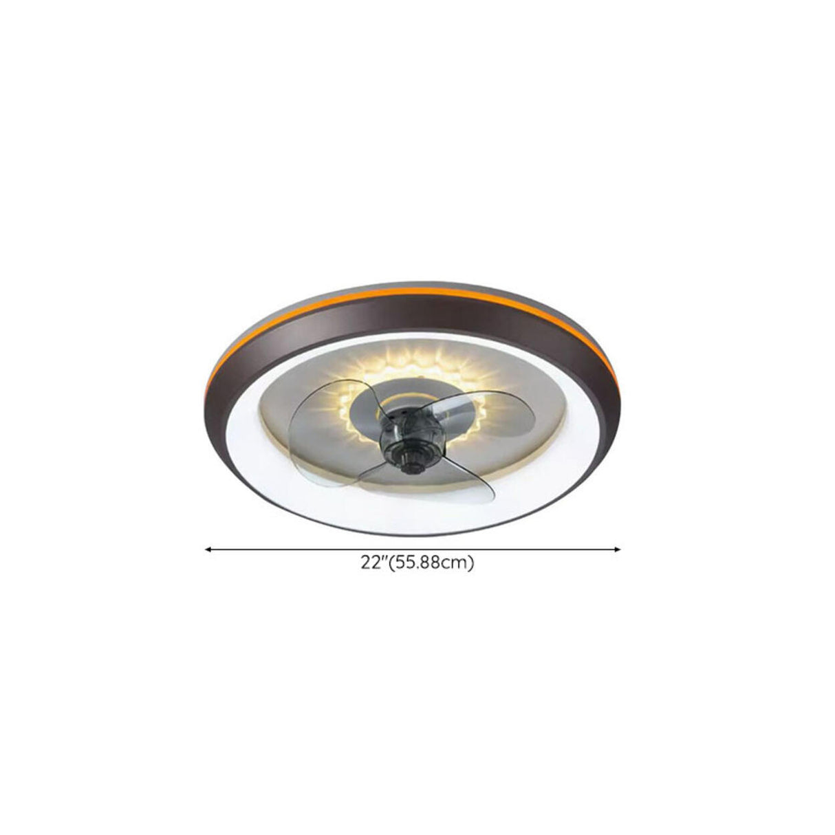 Round Remote Control LED Ceiling Fan with Lighting Image - 15