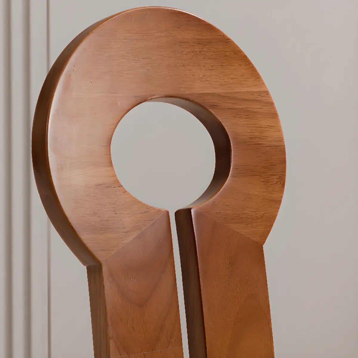 Round Sherpa Wood Labasu Armless Dining Chair Black Image - 6