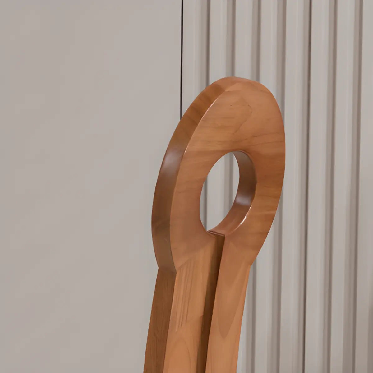 Round Sherpa Wood Labasu Armless Dining Chair Black Image - 7