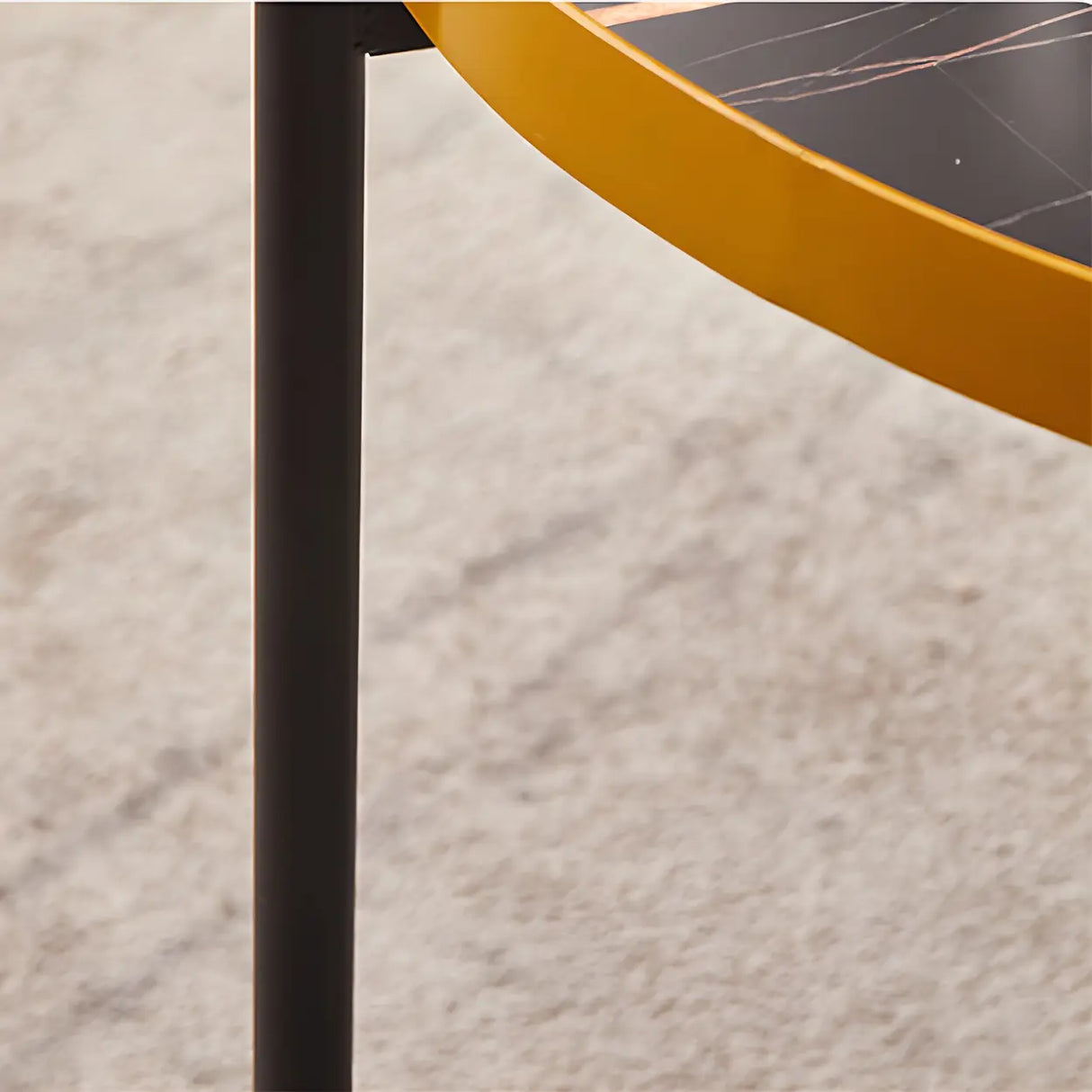 Round Tray Top Stainless Steel Base Coffee Table Set Image - 11