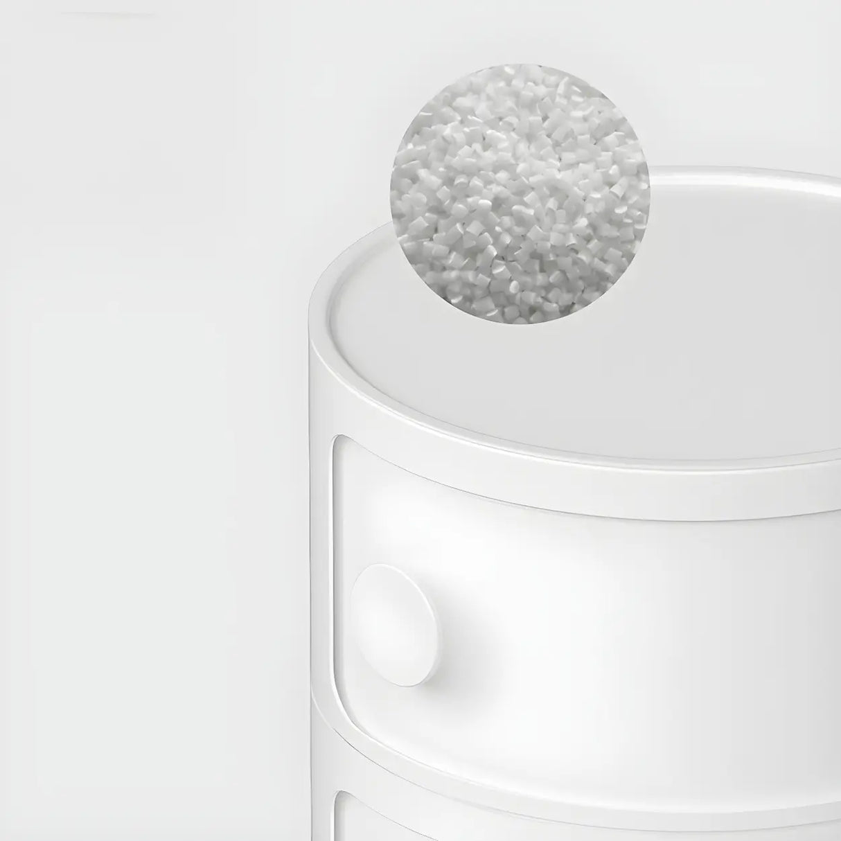 Round White Acrylic Modern Storage Cabinet Nightstand Image - 16