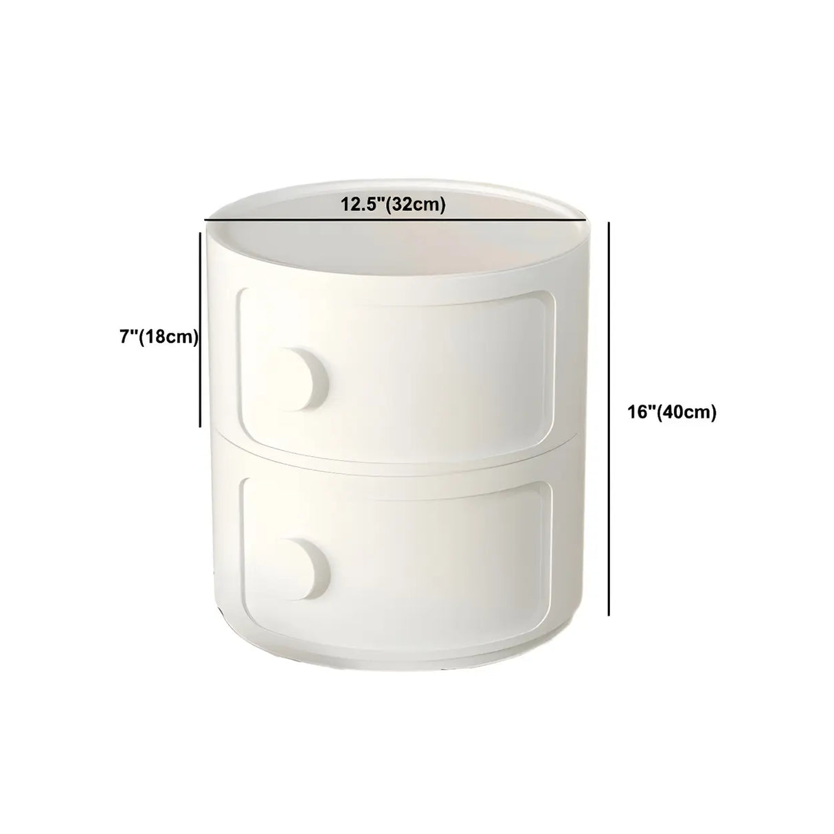 Round White Acrylic Modern Storage Cabinet Nightstand