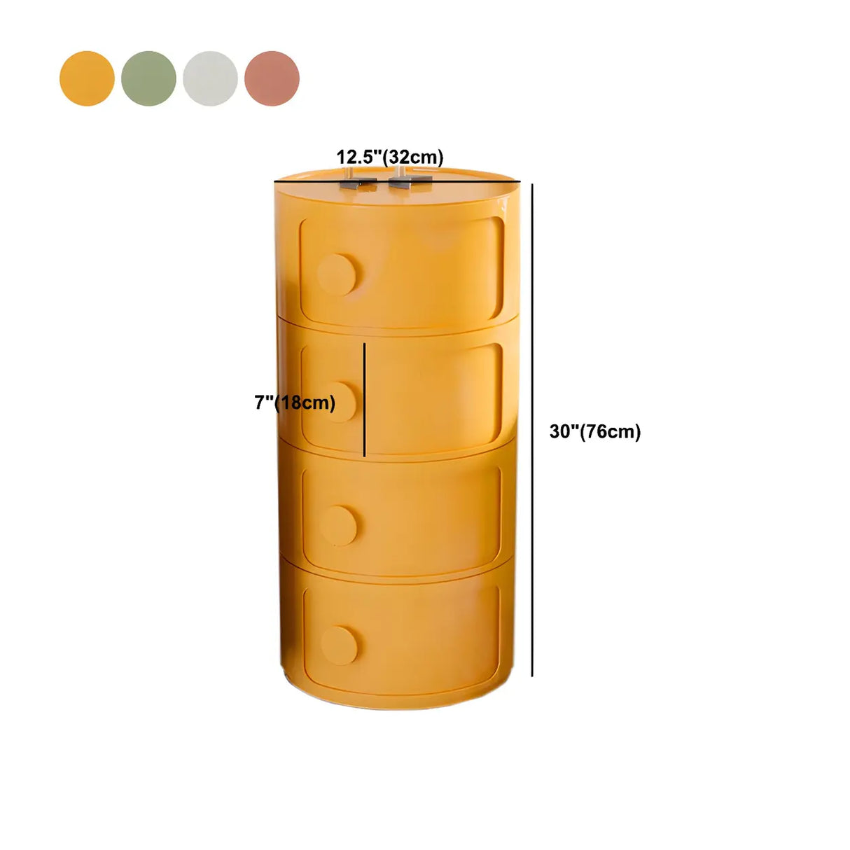 Round White Acrylic Modern Storage Cabinet Nightstand Image - 44