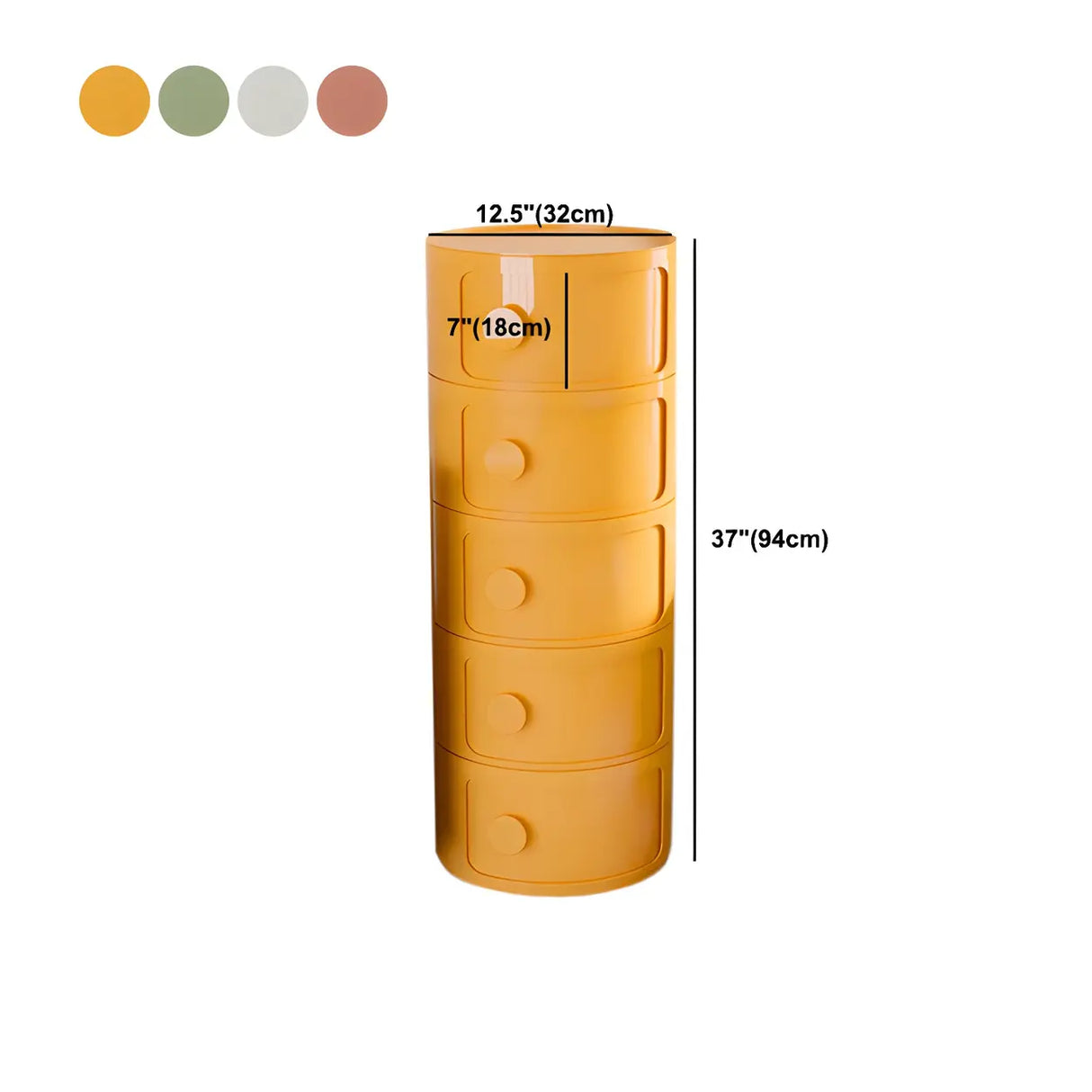 Round White Acrylic Modern Storage Cabinet Nightstand Image - 45