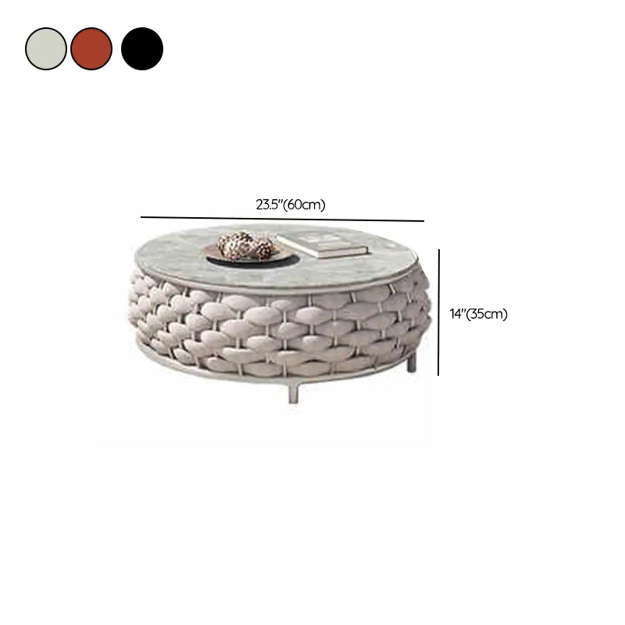 Round Wicker UV Resistant Gray Upholstered Patio Lounge Set Image - 20