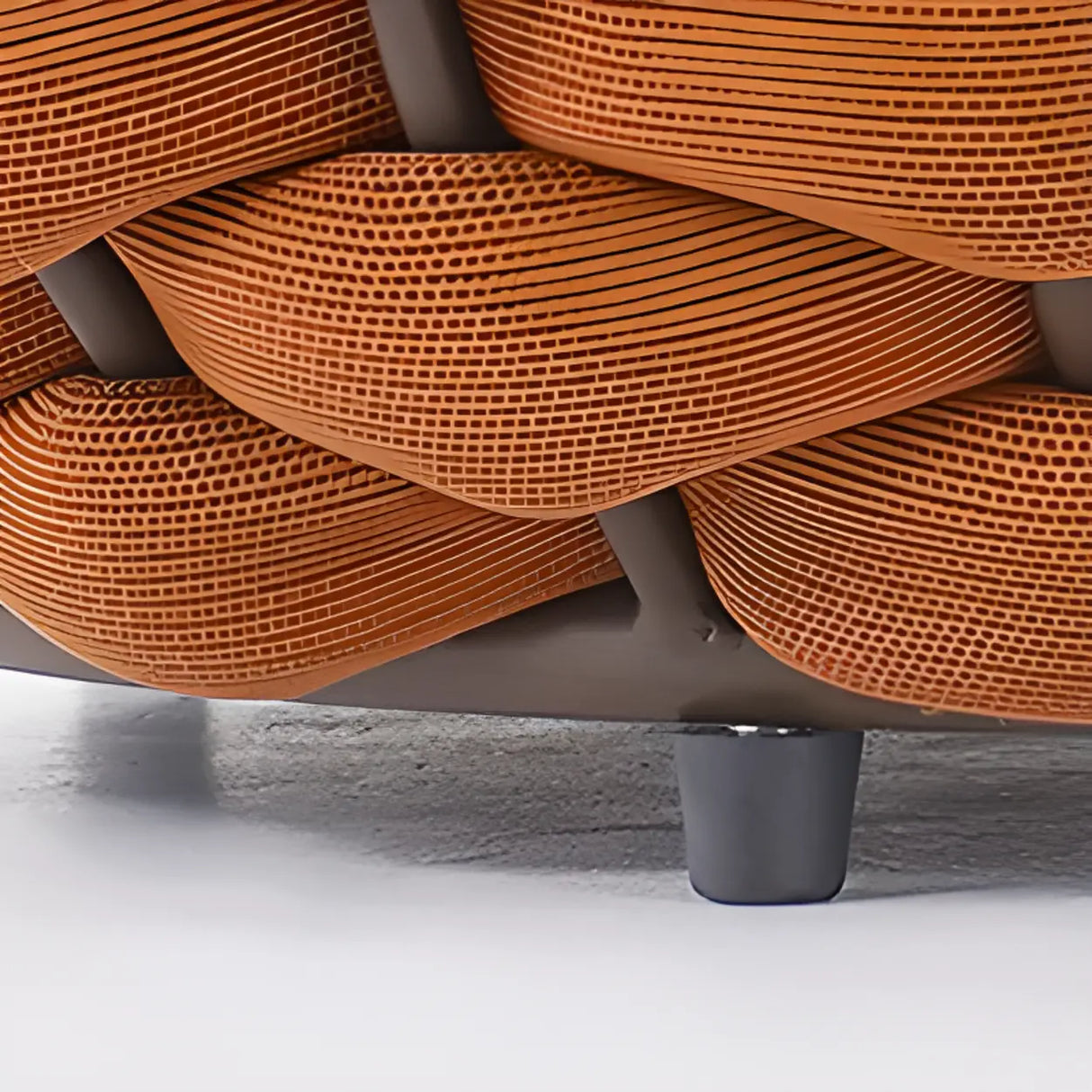 Round Wicker UV Resistant Gray Upholstered Patio Lounge Set Image - 6