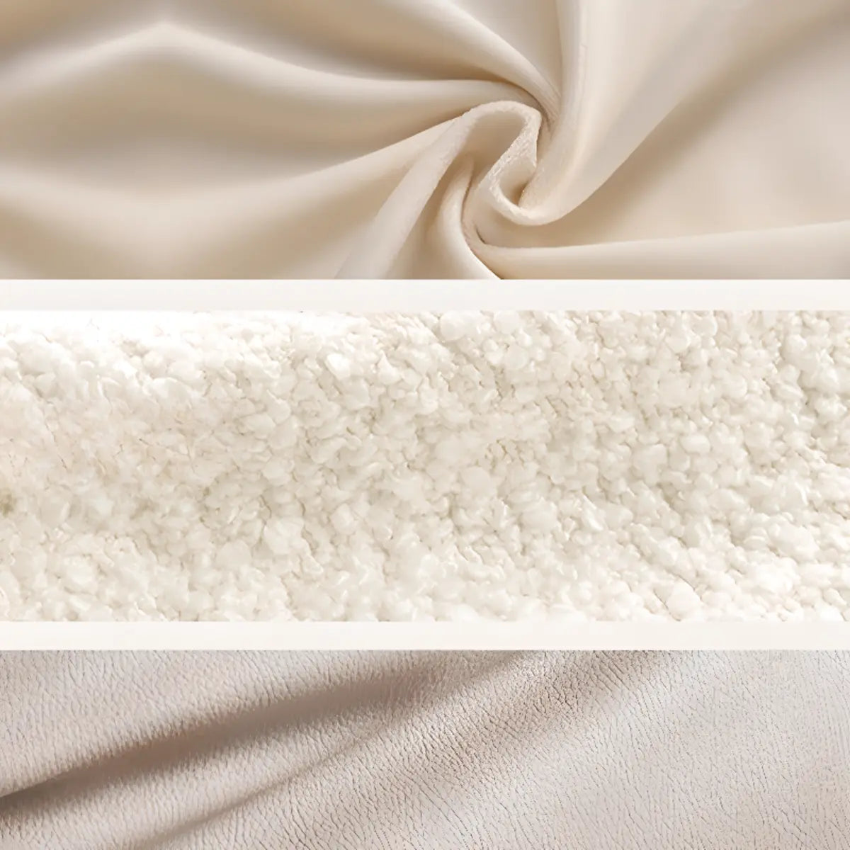 Rounded White Frosted Velvet Fixed Back Accent Chair Image - 11