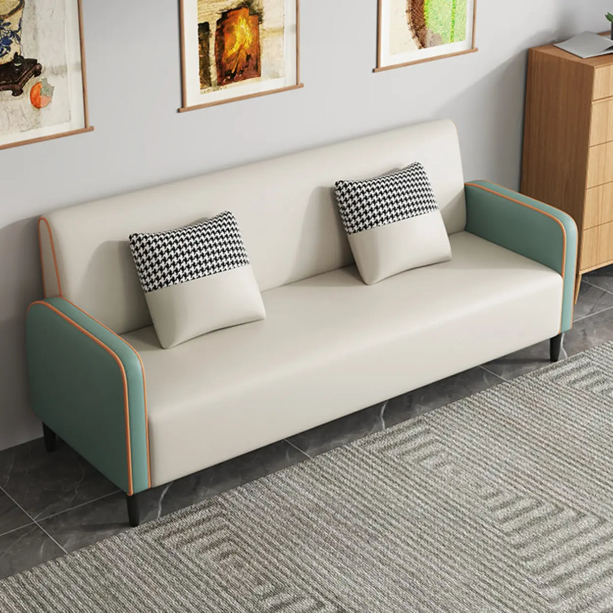 Royal Blue Water Resistant Tech Cloth Tight Back Sofa Image - 13