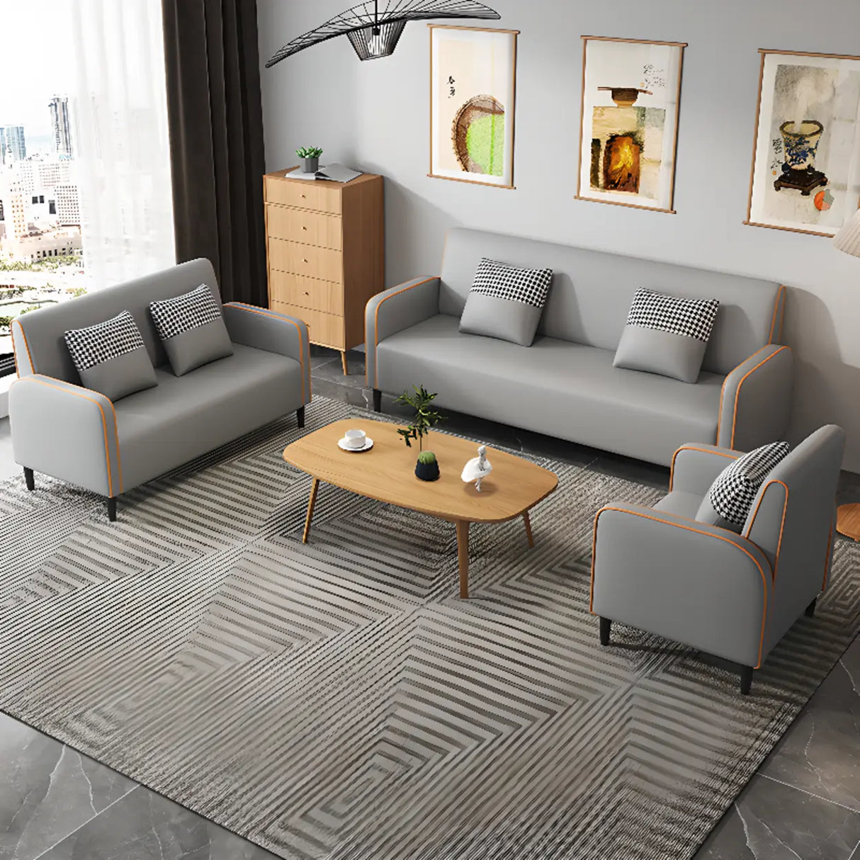 Royal Blue Water Resistant Tech Cloth Tight Back Sofa Image - 6