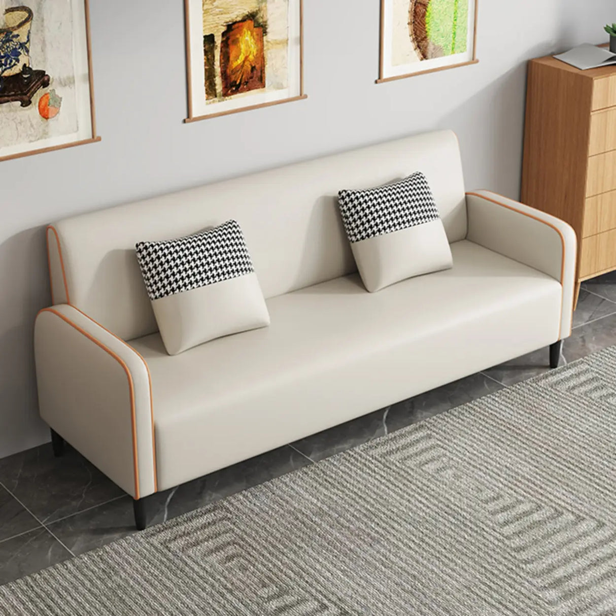 Royal Blue Water Resistant Tech Cloth Tight Back Sofa Image - 7