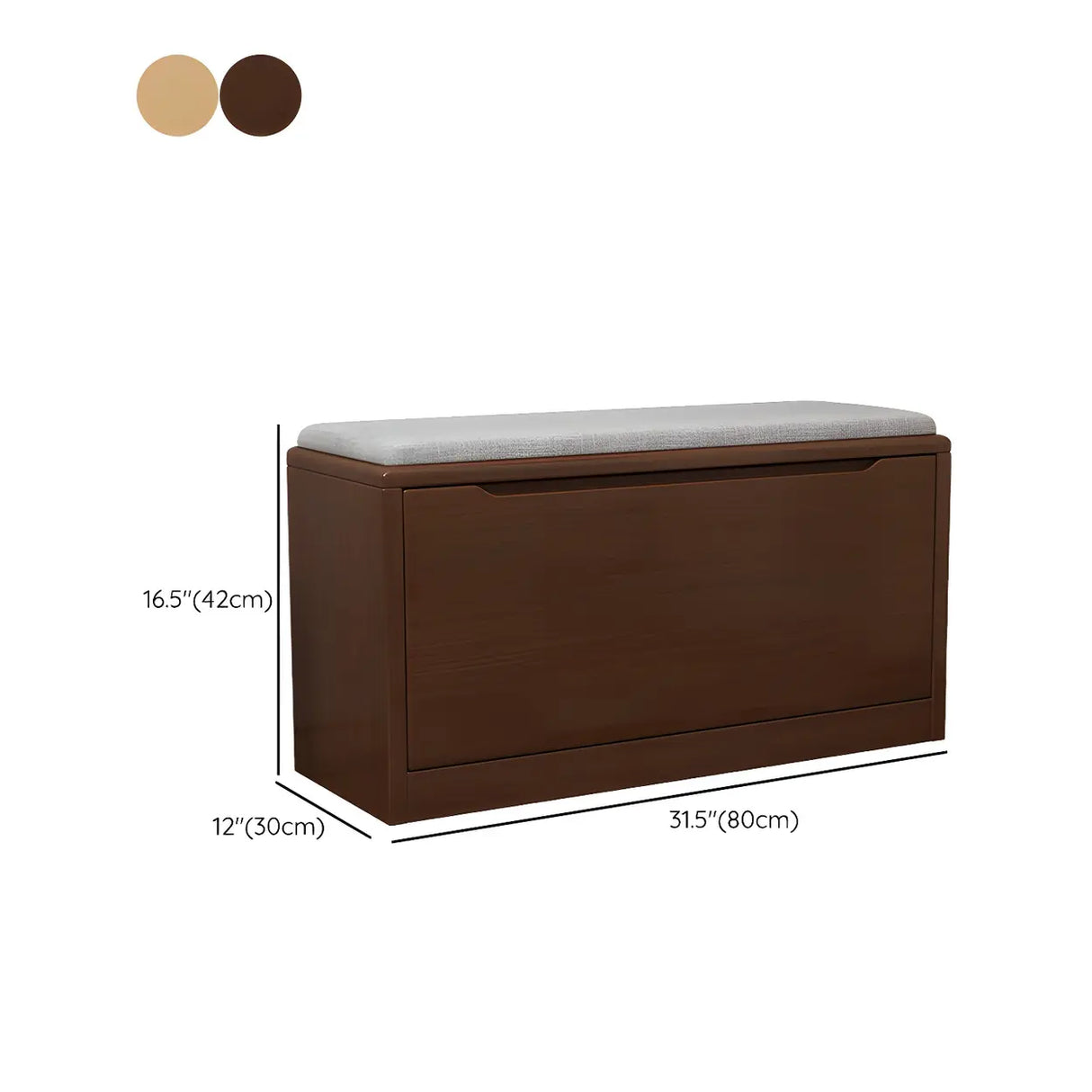 Rubberwood Linen Blend Entryway Bench with Shoe Storage Image - 16