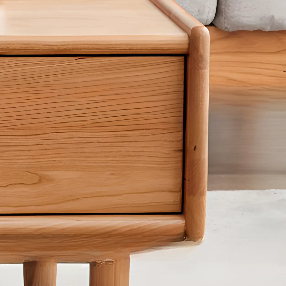 Rusitc Rectangular Natural Wood Coffee Table with Drawers Image - 7