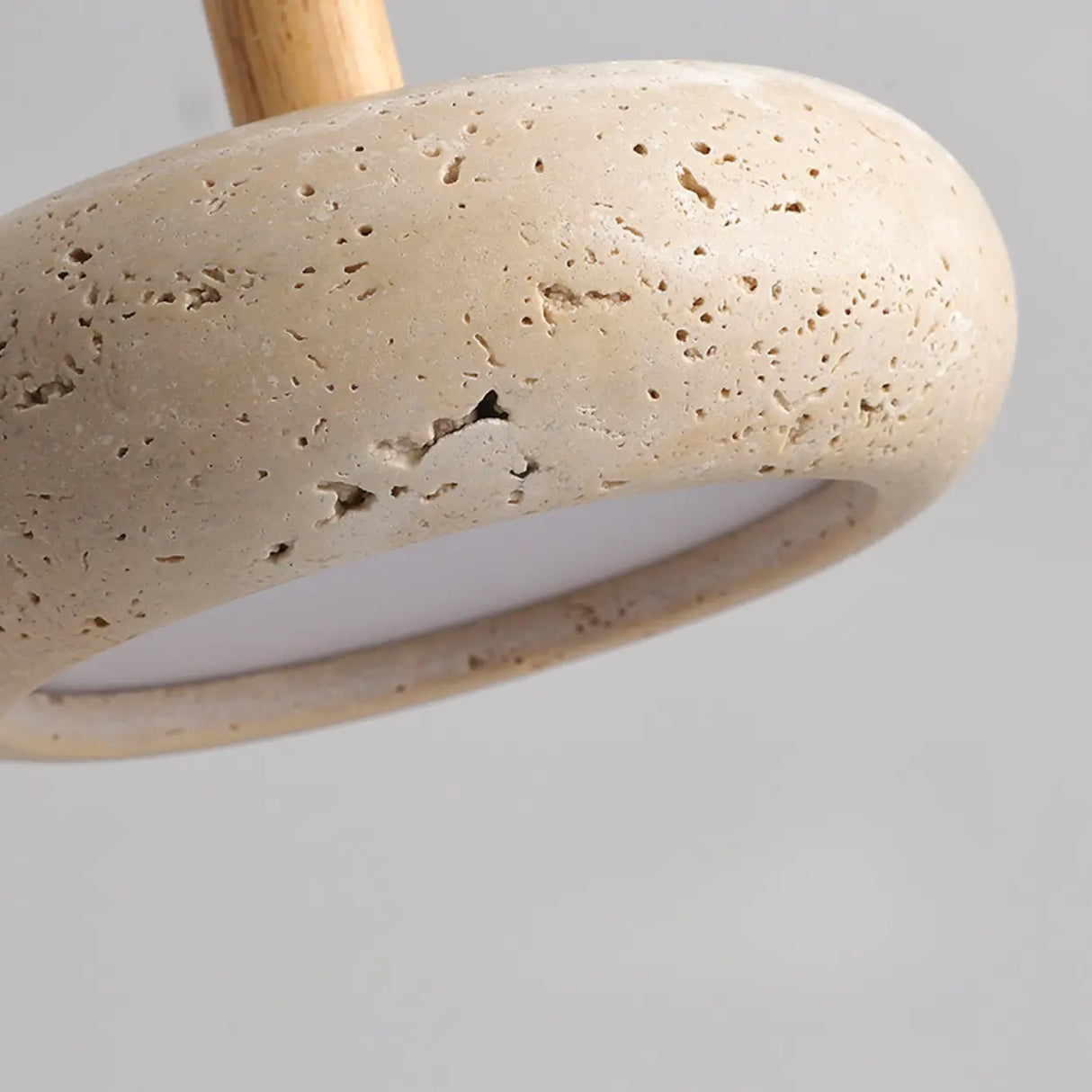 Rusti Natural Finish Sintered Stone Drum Pendant Light Image - 10