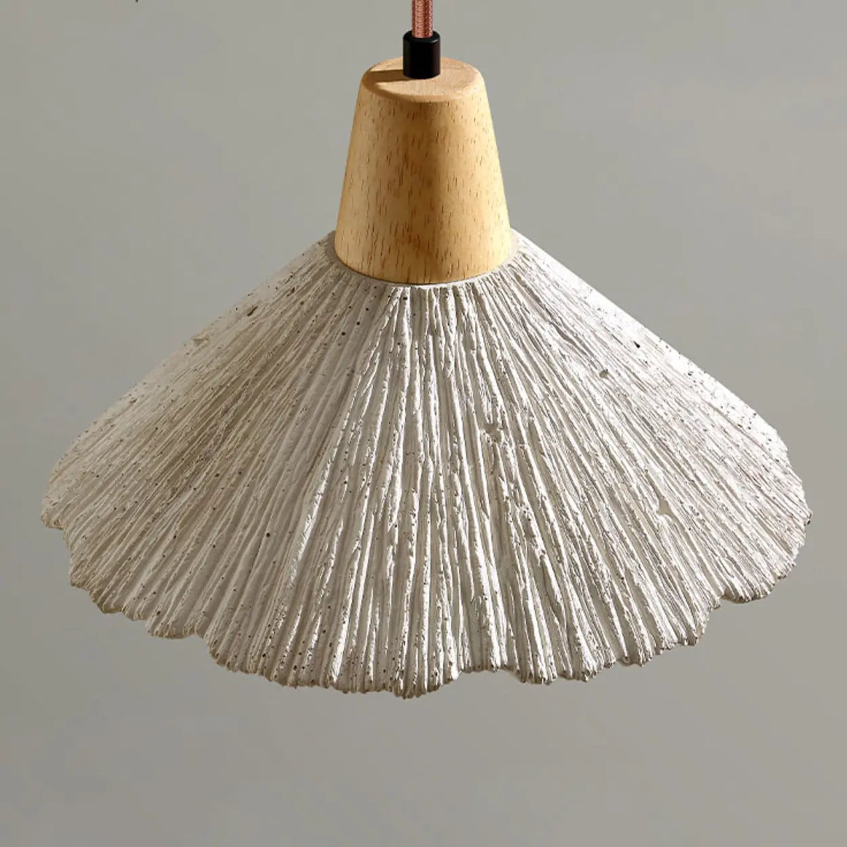 Rustic 3-Light Gray Cone Wood Island Ceiling Light Image - 8