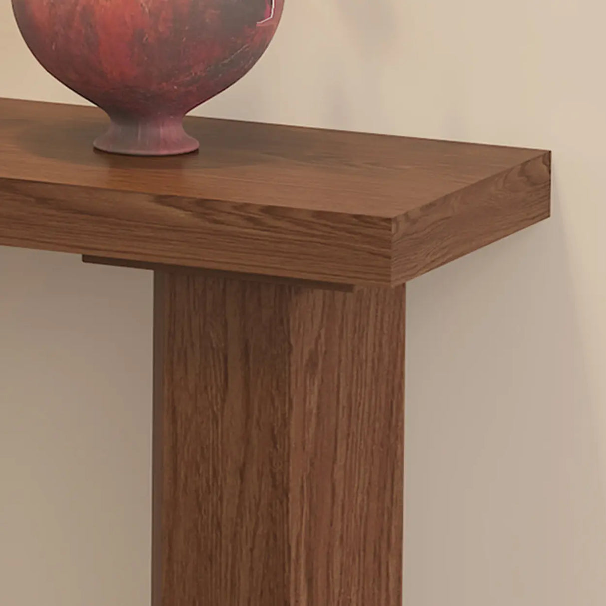Rustic Asymmetric Wood Leg Entryway Console Table Image - 8