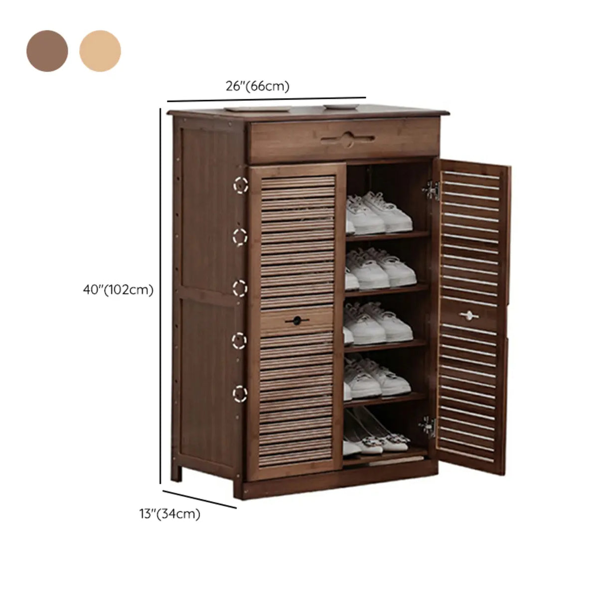 Rustic Bamboo Adjustable Hallway Brown Medium Shoe Storage Image - 28