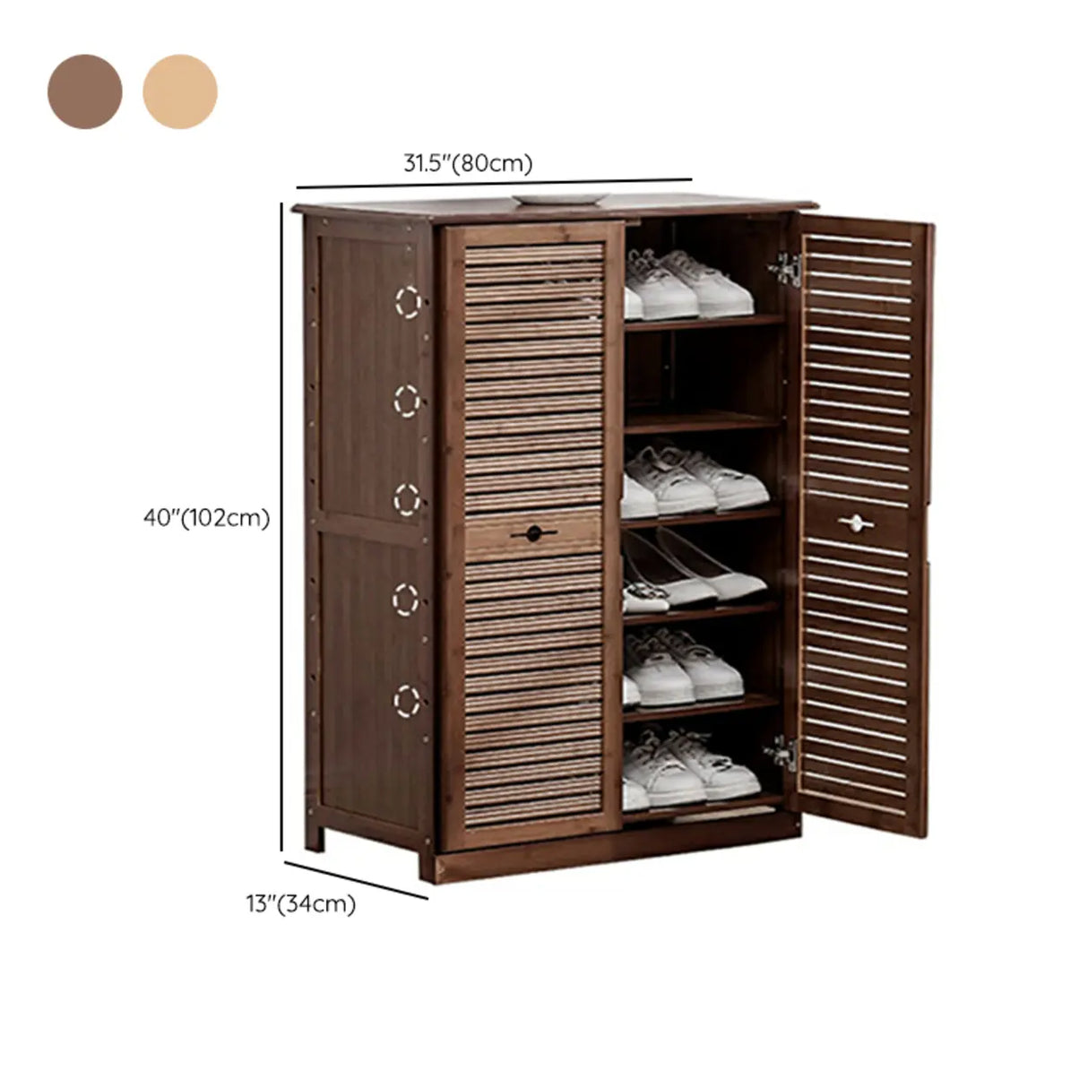 Rustic Bamboo Adjustable Hallway Brown Medium Shoe Storage Image - 29