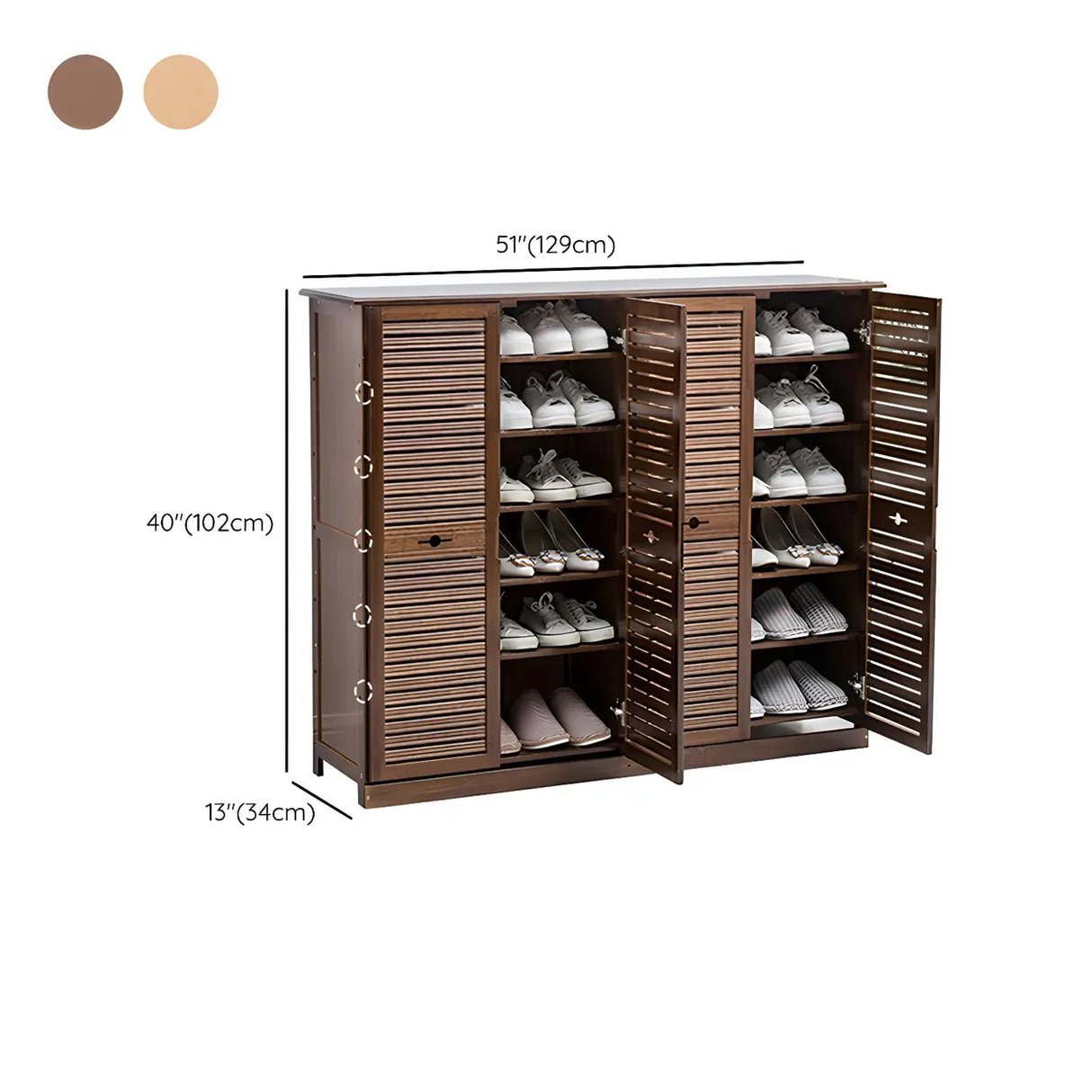 Rustic Bamboo Adjustable Hallway Brown Medium Shoe Storage Image - 35