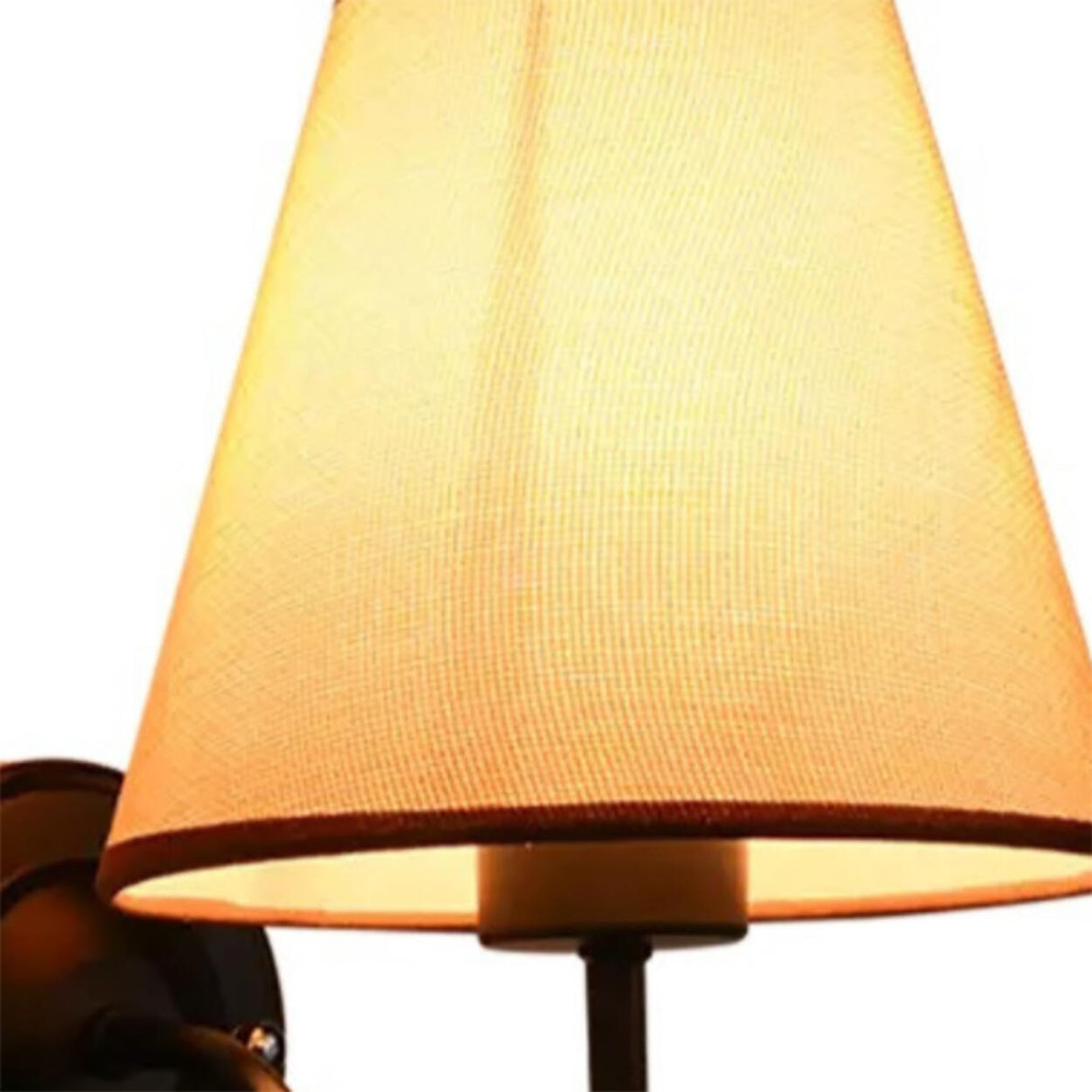 Rustic Black Cone Fabric Shade Bedroom Wall Sconce Image - 11
