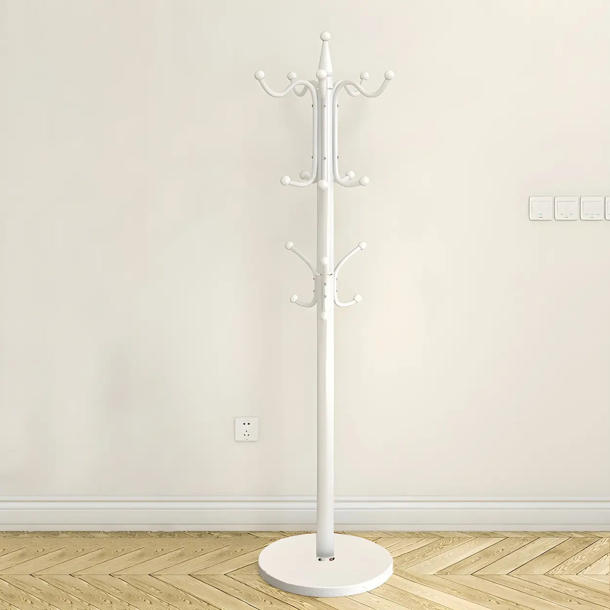 Rustic Black Hooks Metal Space-Saving Freestand Hall Tree Image - 19