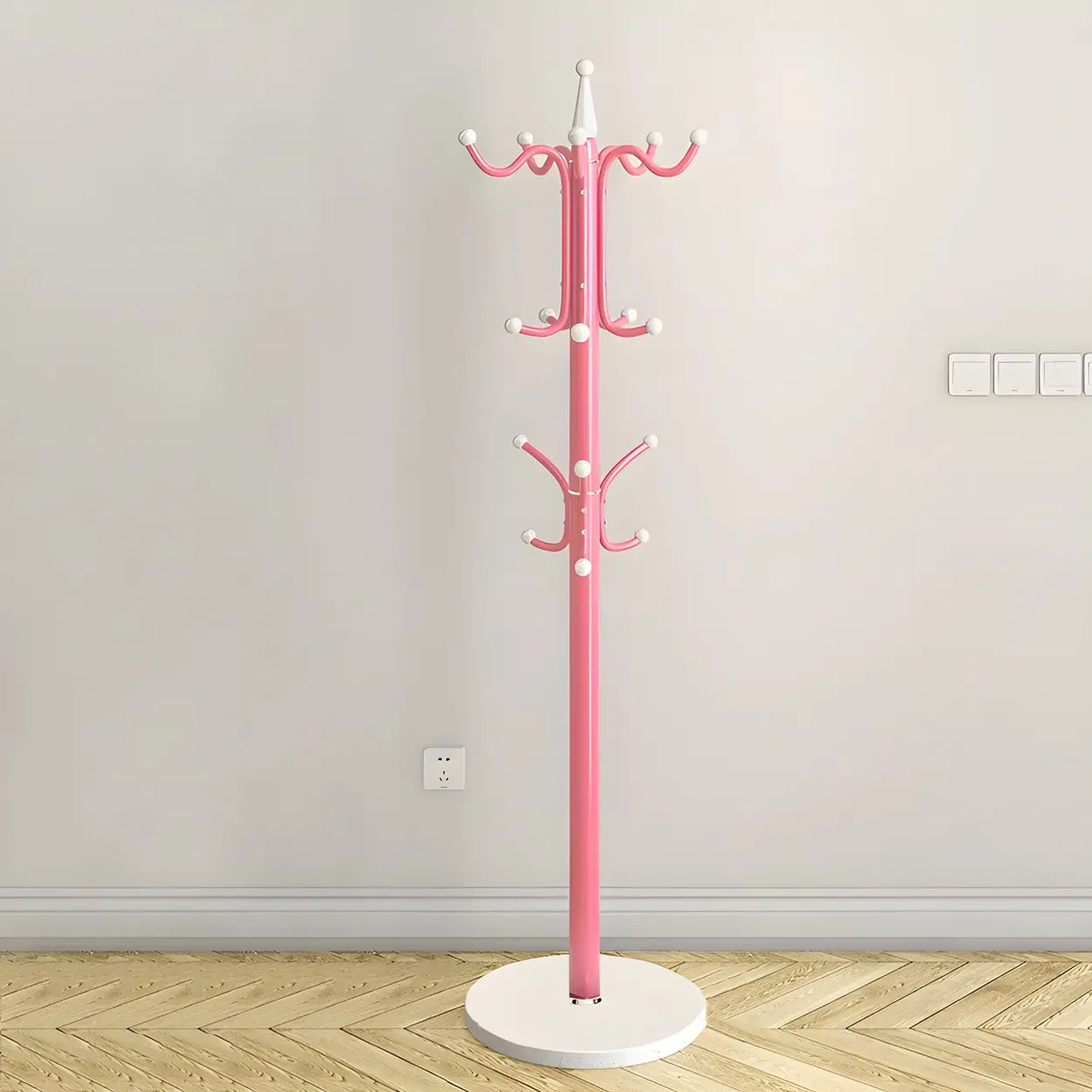 Rustic Black Hooks Metal Space-Saving Freestand Hall Tree Image - 21