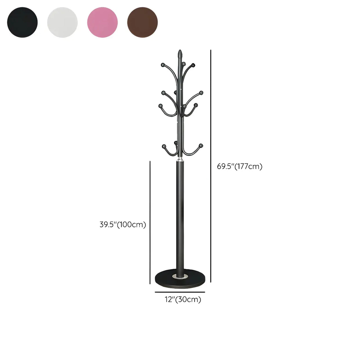 Rustic Black Hooks Metal Space-Saving Freestand Hall Tree Image - 31