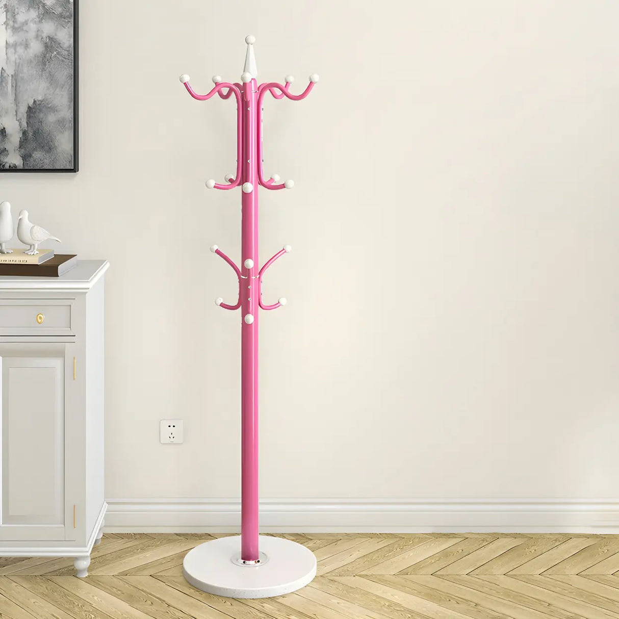 Rustic Black Hooks Metal Space-Saving Freestand Hall Tree Image - 7