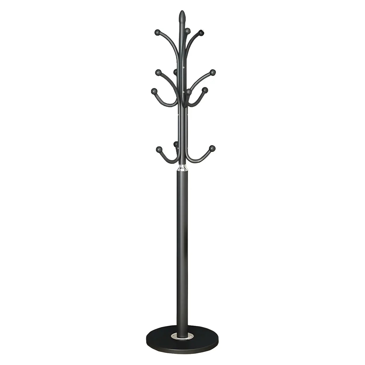 Rustic Black Hooks Metal Space-Saving Freestand Hall Tree Image - 9