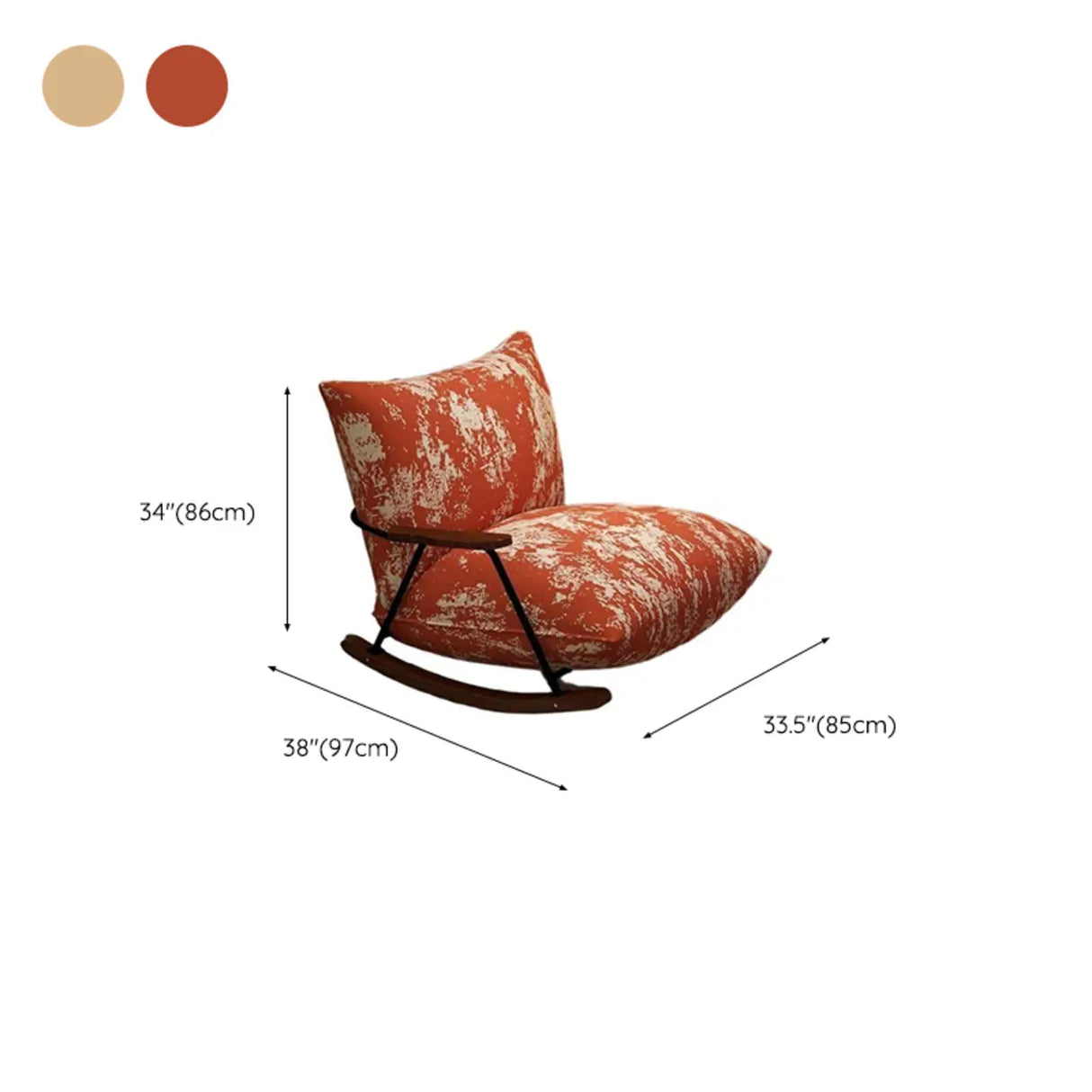 Rustic Black Pattern Stain Resistant Rocking Chair Image - 13