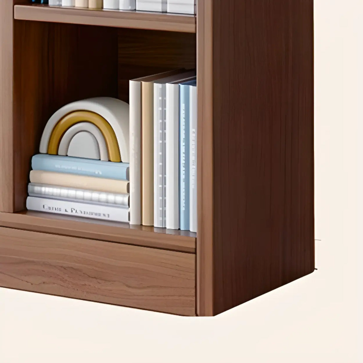 Rustic Brown Rectangular Cube Wooden Storage Bookcase Image - 19