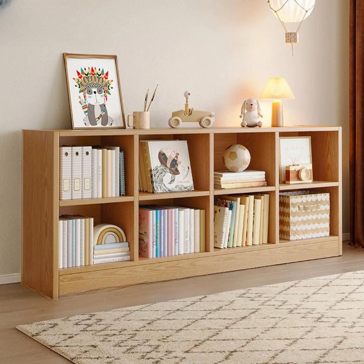 Rustic Brown Rectangular Cube Wooden Storage Bookcase Image - 26