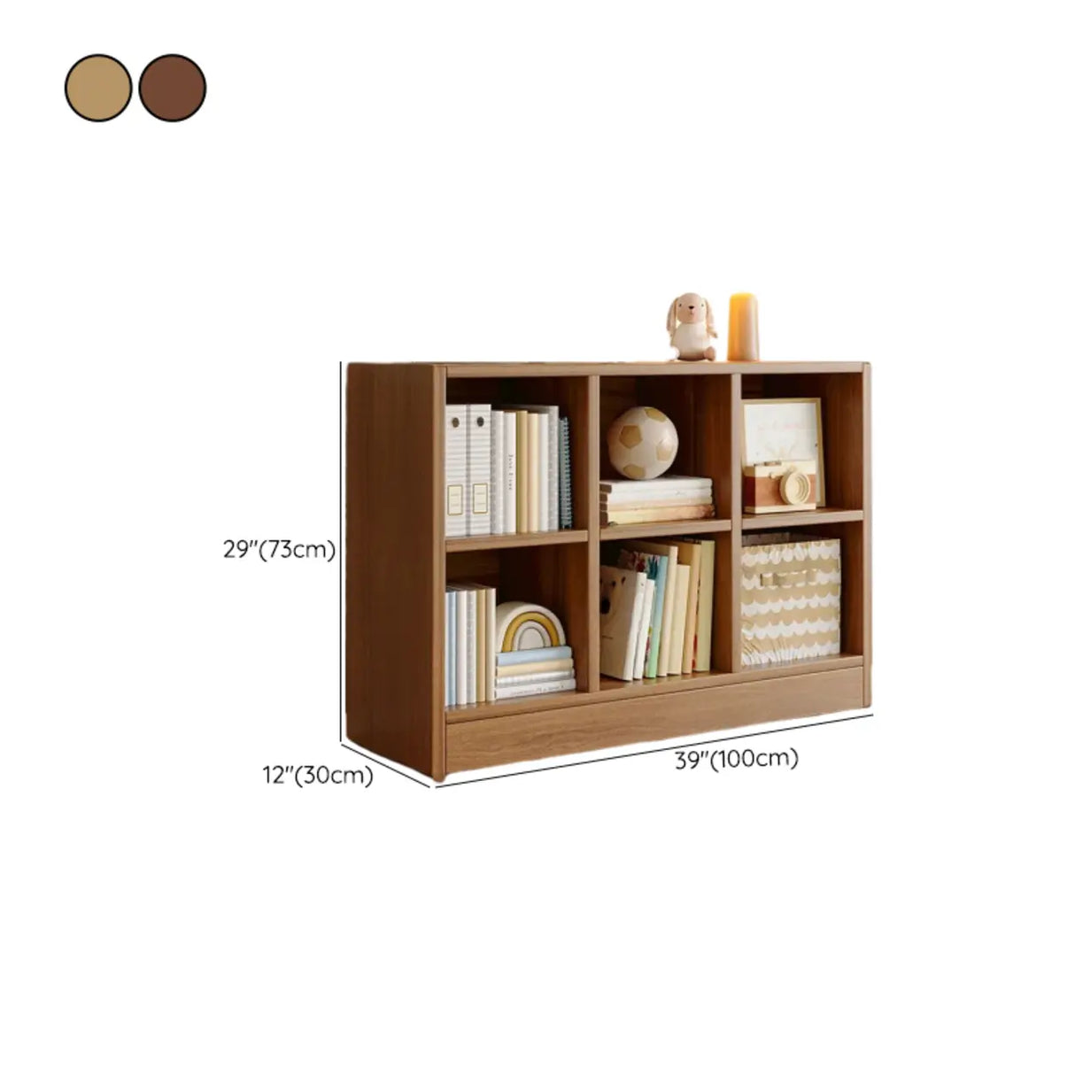 Rustic Brown Rectangular Cube Wooden Storage Bookcase Image - 33