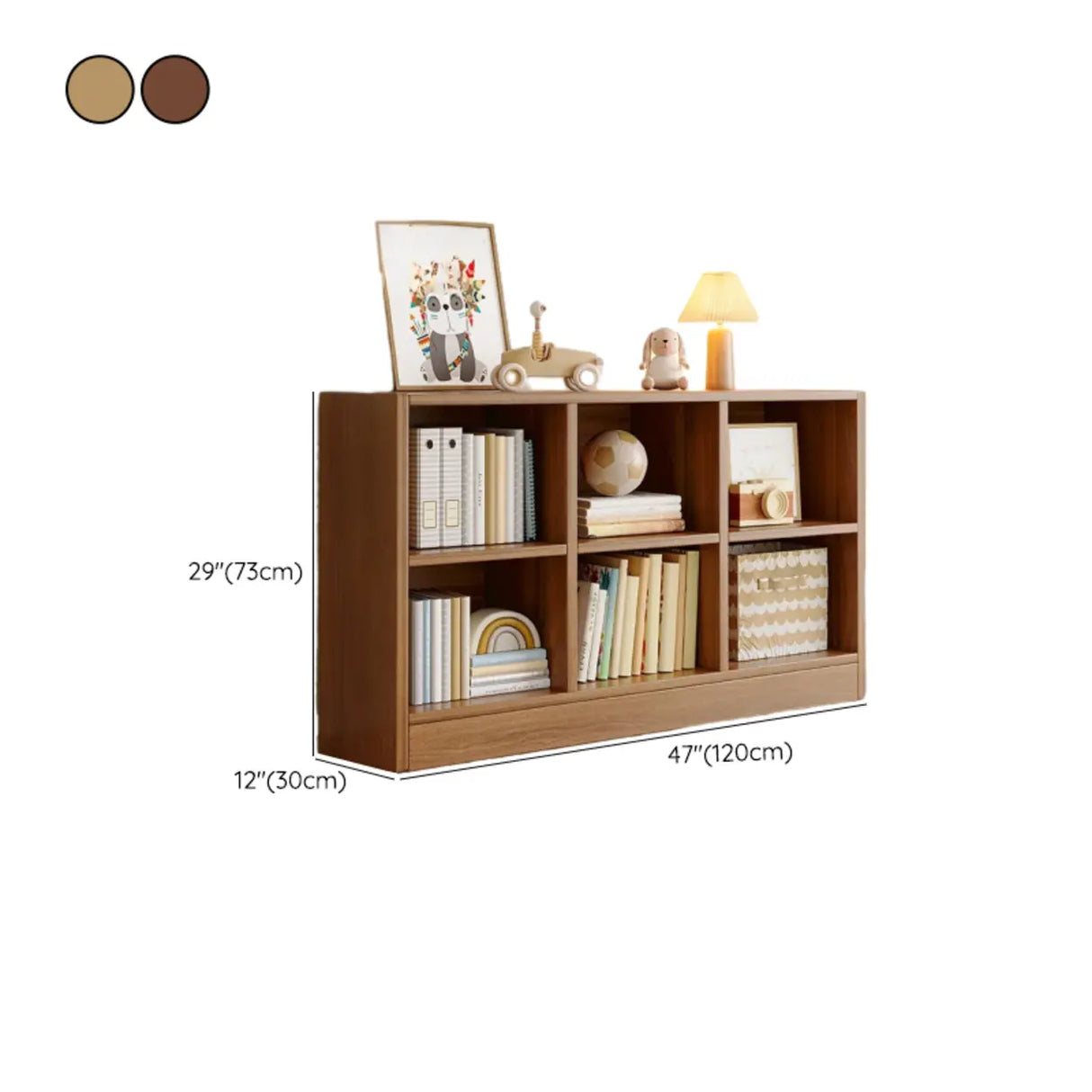 Rustic Brown Rectangular Cube Wooden Storage Bookcase Image - 34