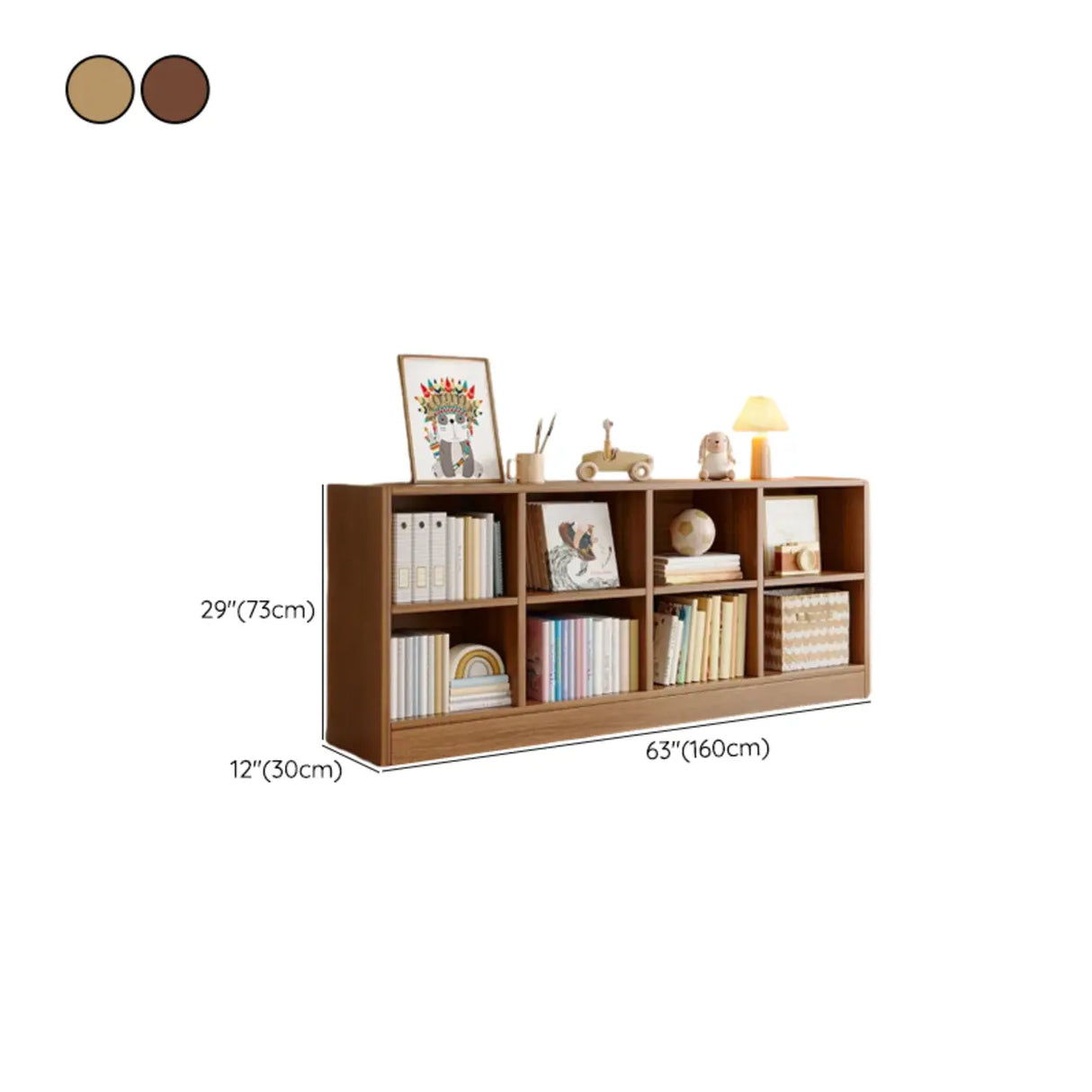 Rustic Brown Rectangular Cube Wooden Storage Bookcase Image - 36
