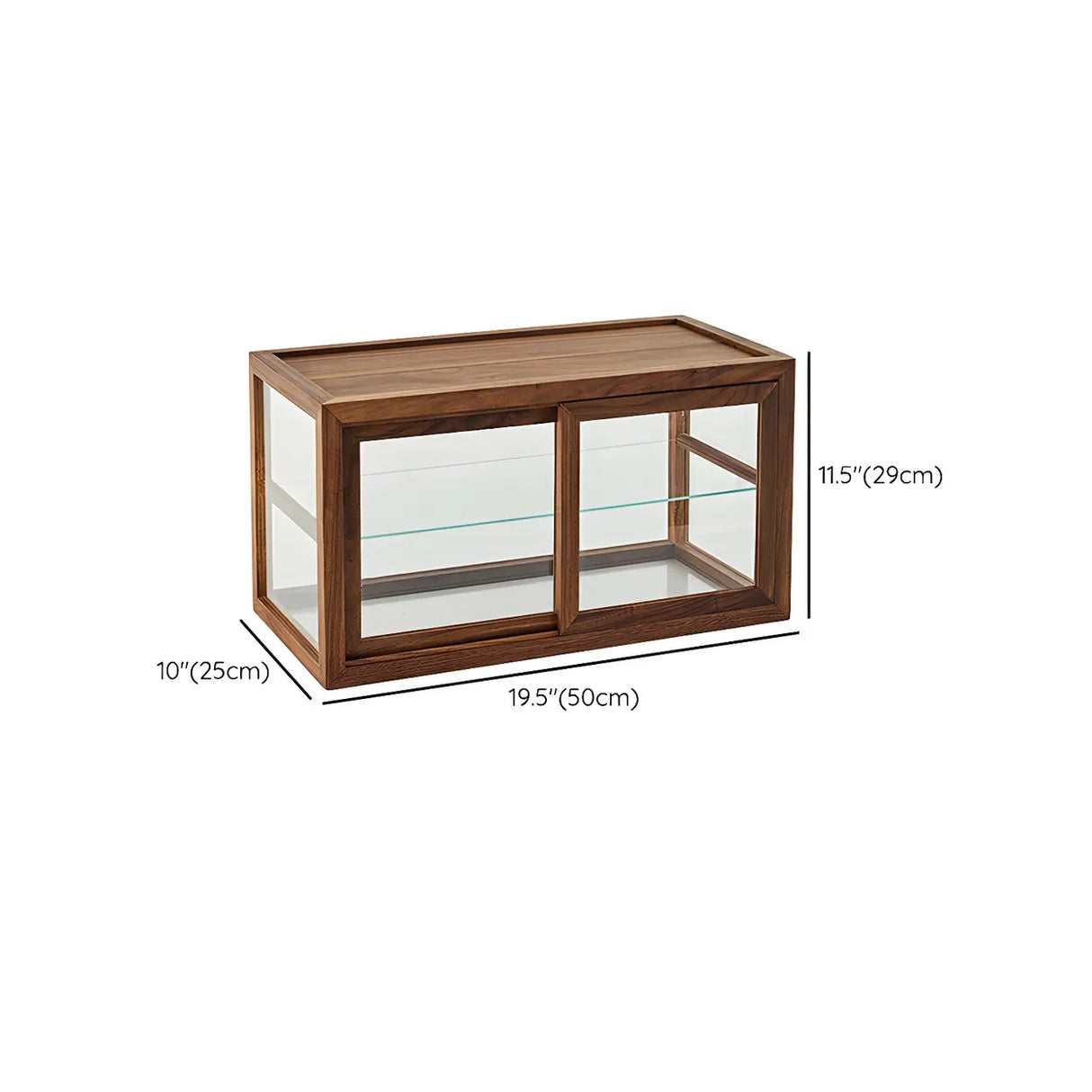 Rustic Brown Small Rectangular Wood Display Cabinet