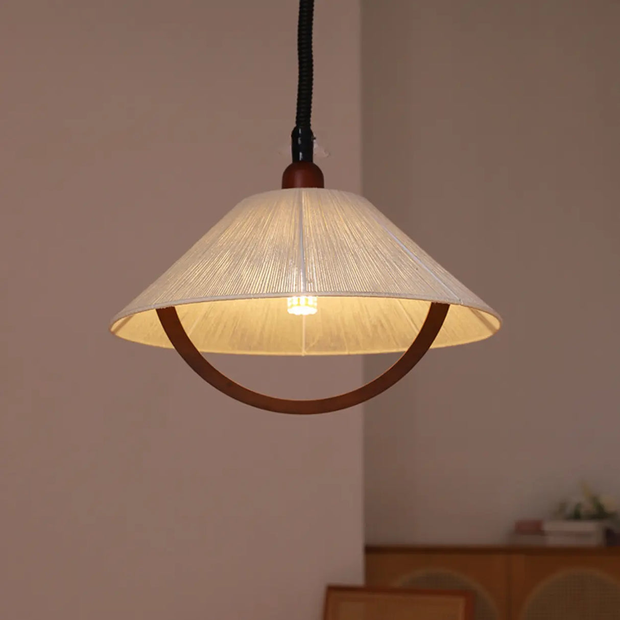 Rustic Classic Cone Rustic Pendant Light Flexible Length Image - 2