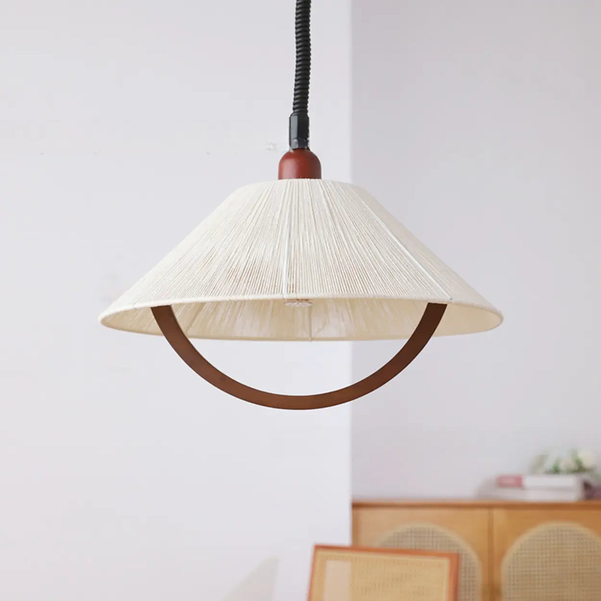 Rustic Classic Cone Rustic Pendant Light Flexible Length Image - 3