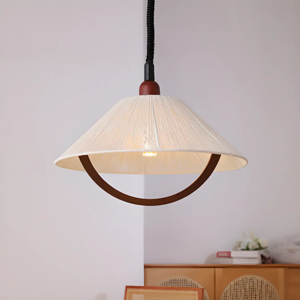 Rustic Classic Cone Rustic Pendant Light Flexible Length Image - 4