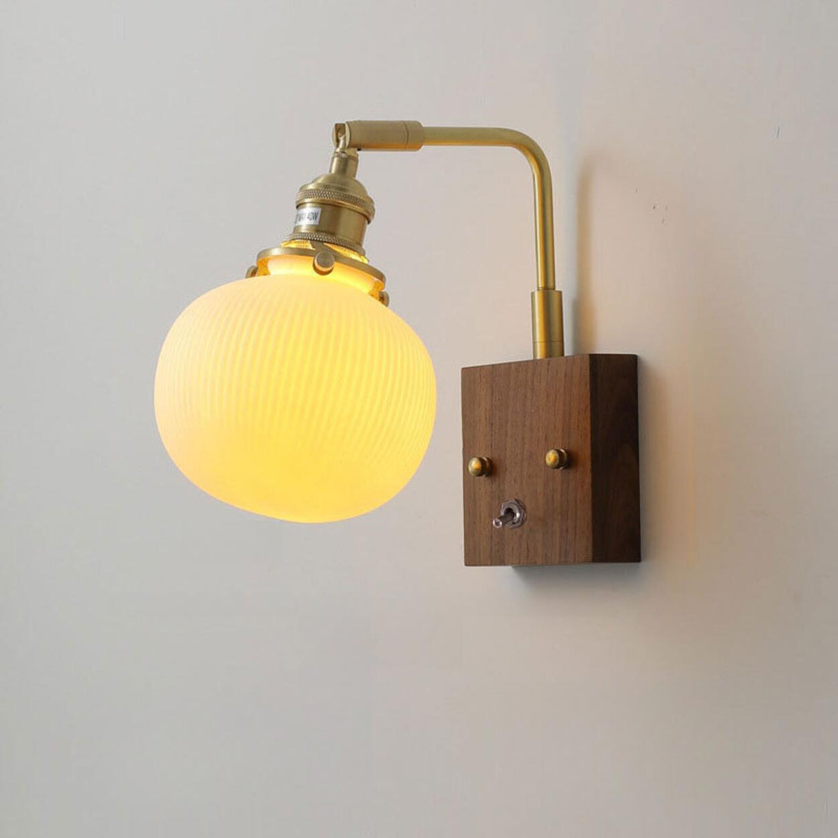 Rustic Clear Cylinder Shade Walnut Metal Wall Sconce Image - 12