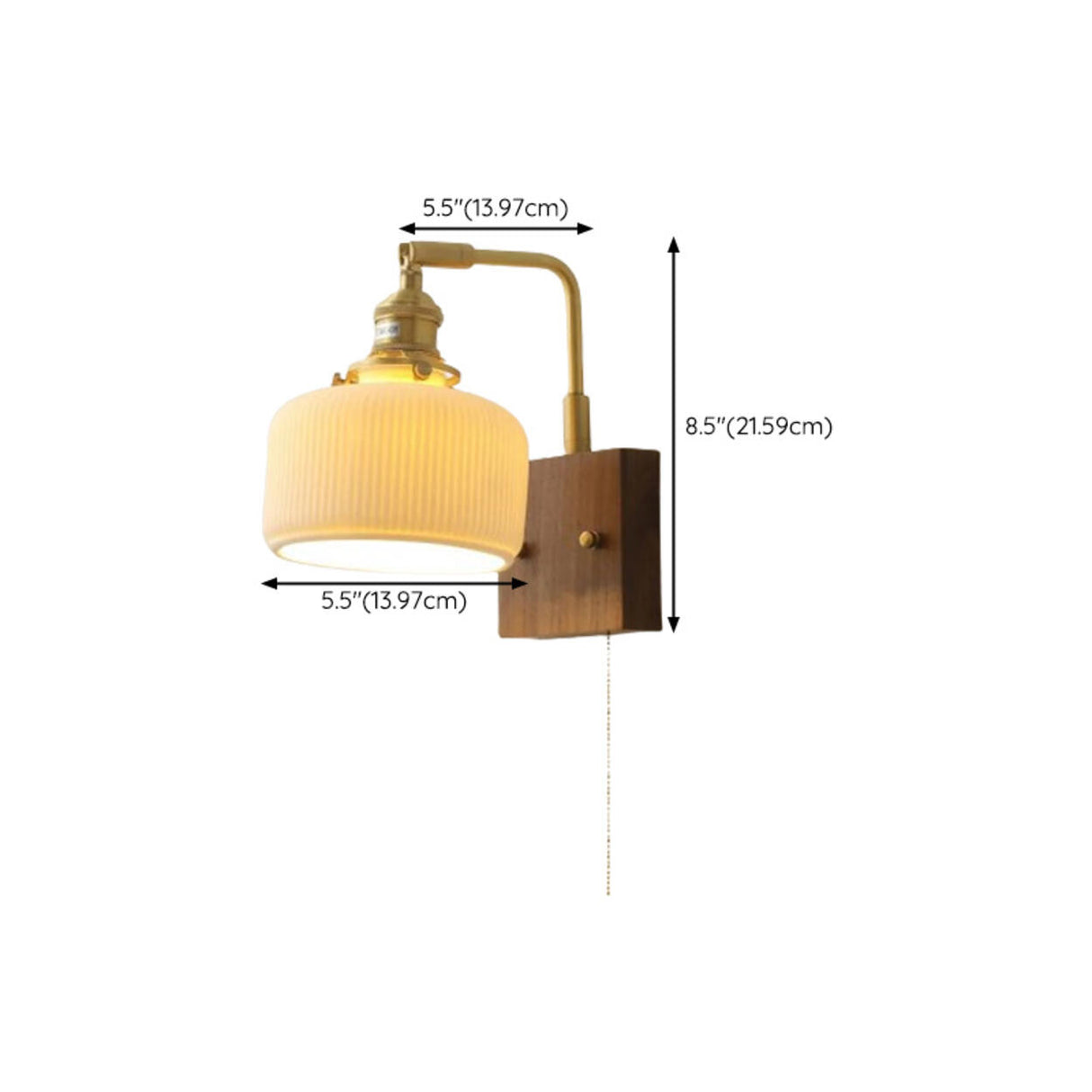 Rustic Clear Cylinder Shade Walnut Metal Wall Sconce Image - 32