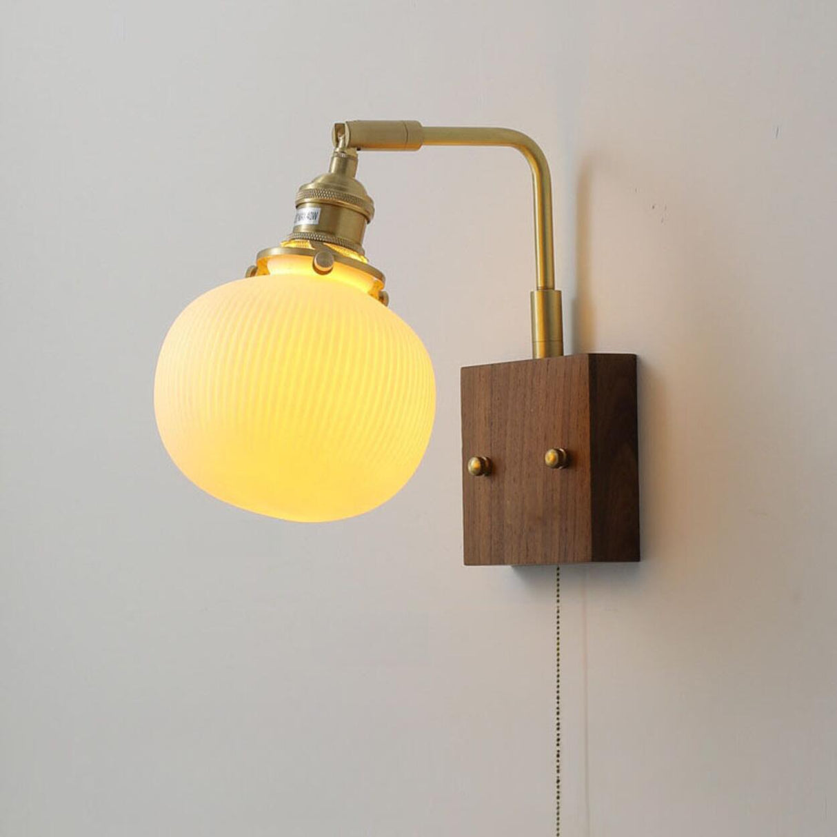 Rustic Clear Cylinder Shade Walnut Metal Wall Sconce Image - 7