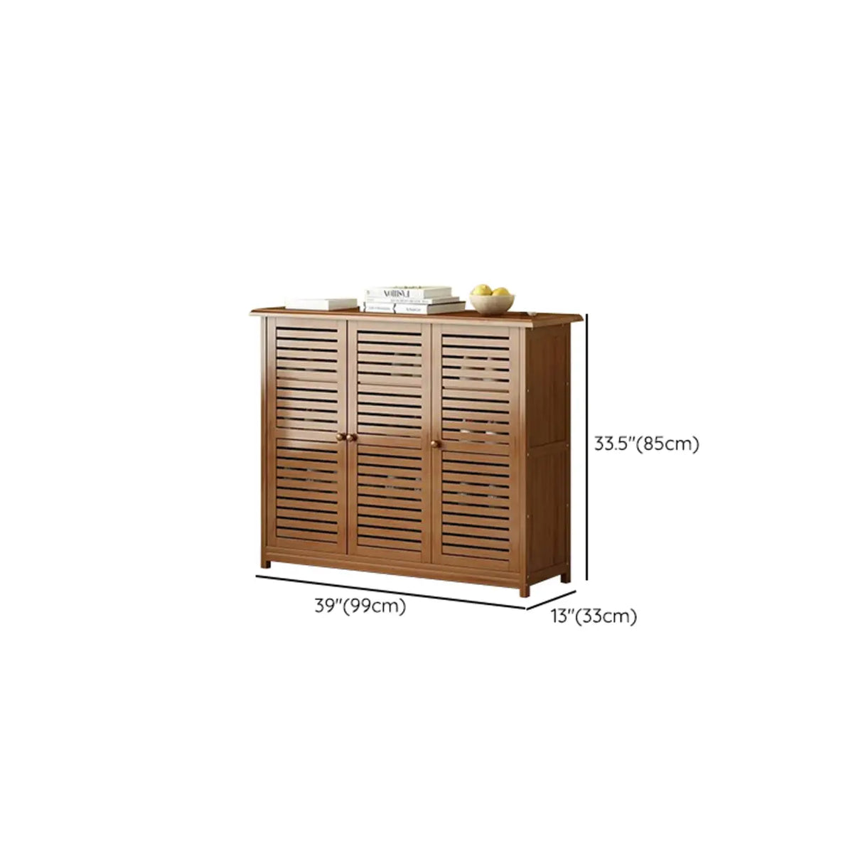 Rustic Closed Back Wood Hallway Brown Medium Shoe Cabinet Image - 21