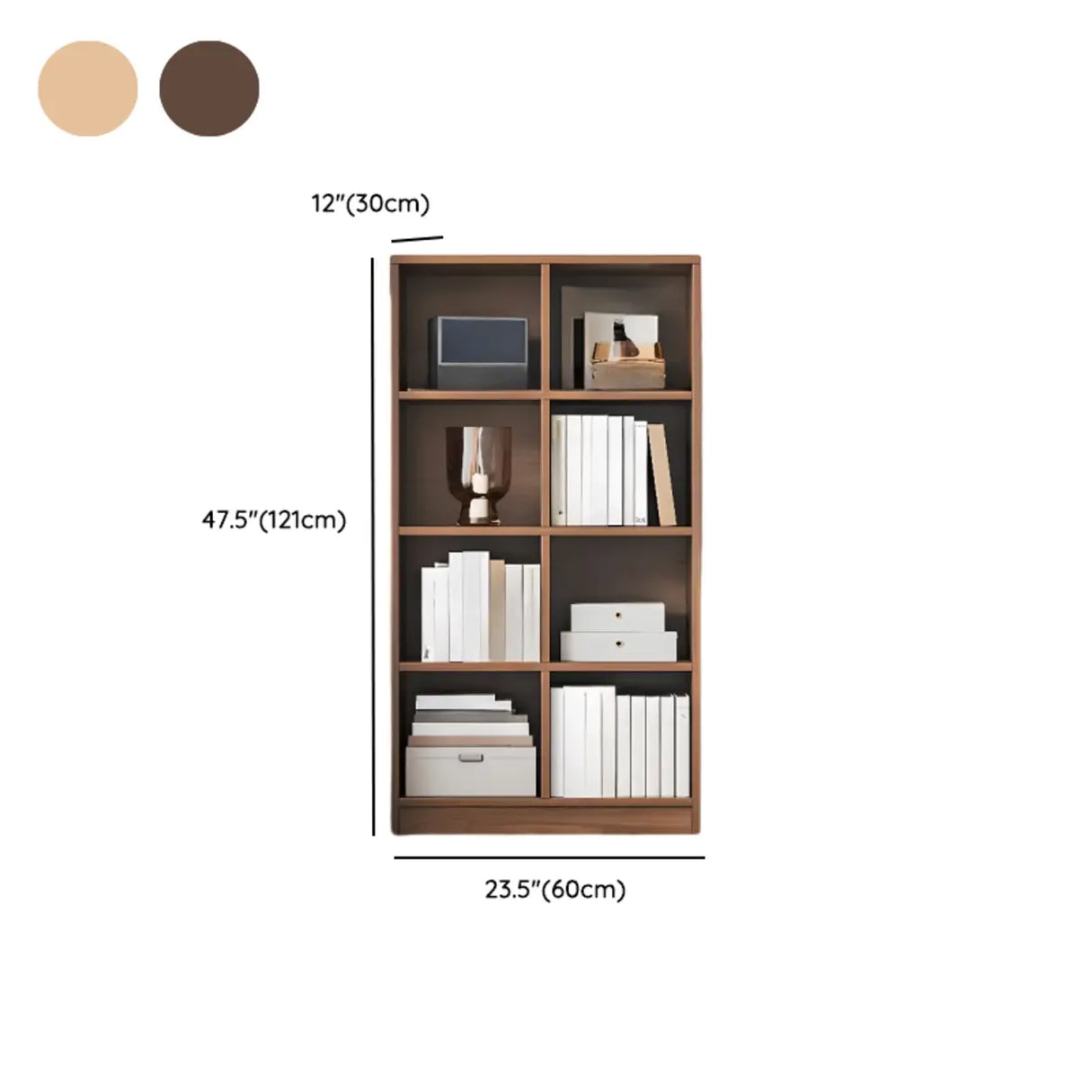 Rustic Closed Oak Finish Wood Storage Cubes Bookcase Image - 39