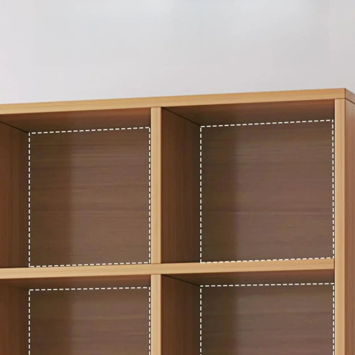 Rustic Closed Oak Finish Wood Storage Cubes Bookcase Image - 8