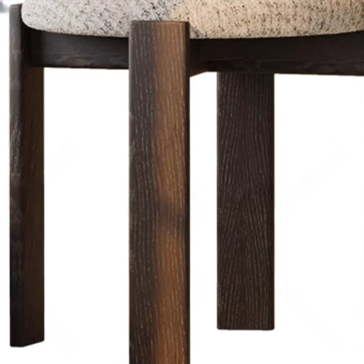 Rustic Curved Back Wood Dining Chairs with Upholstered Seat Image - 10