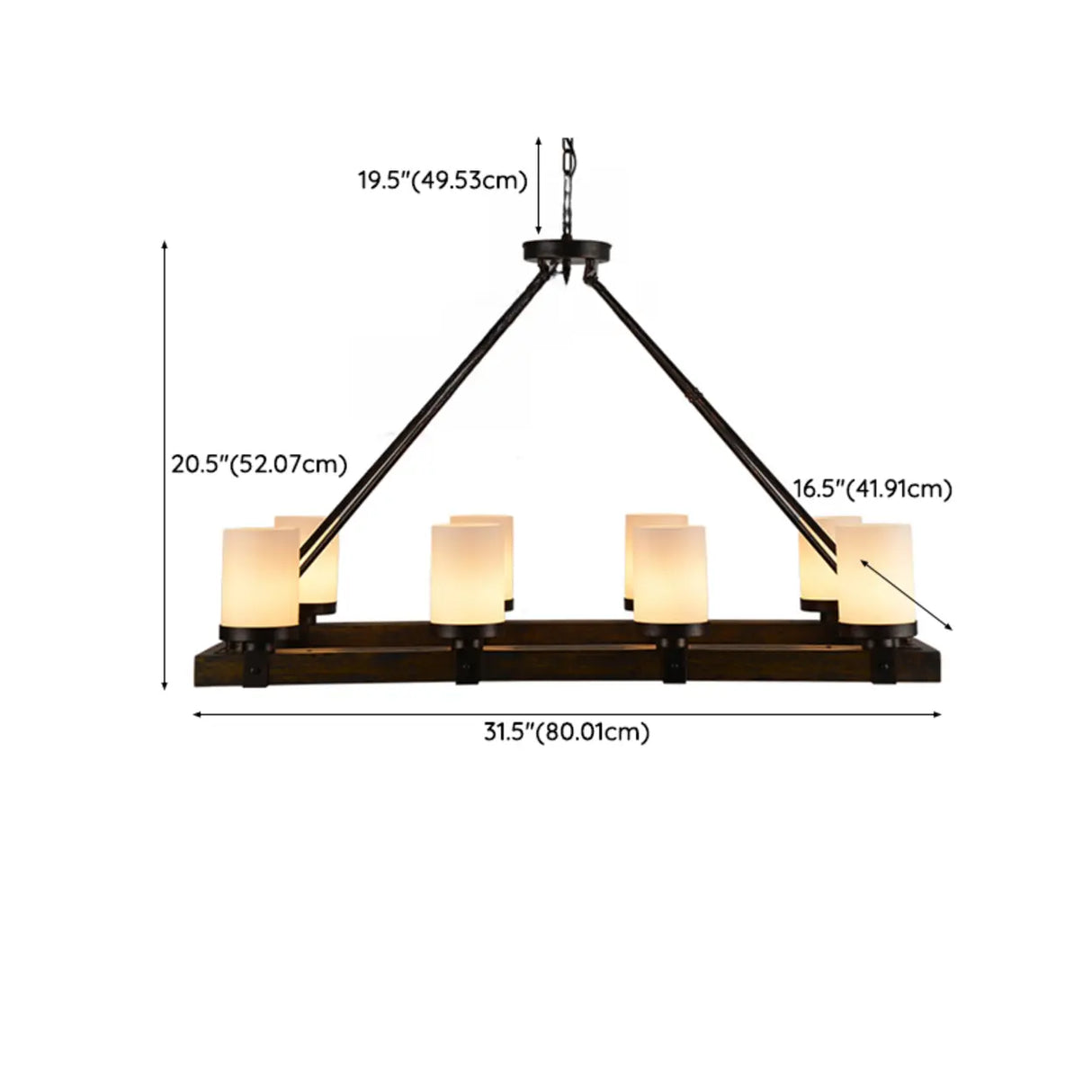 Rustic Cylindrical Brown Wooden Dining Room Chandelier Image - 10